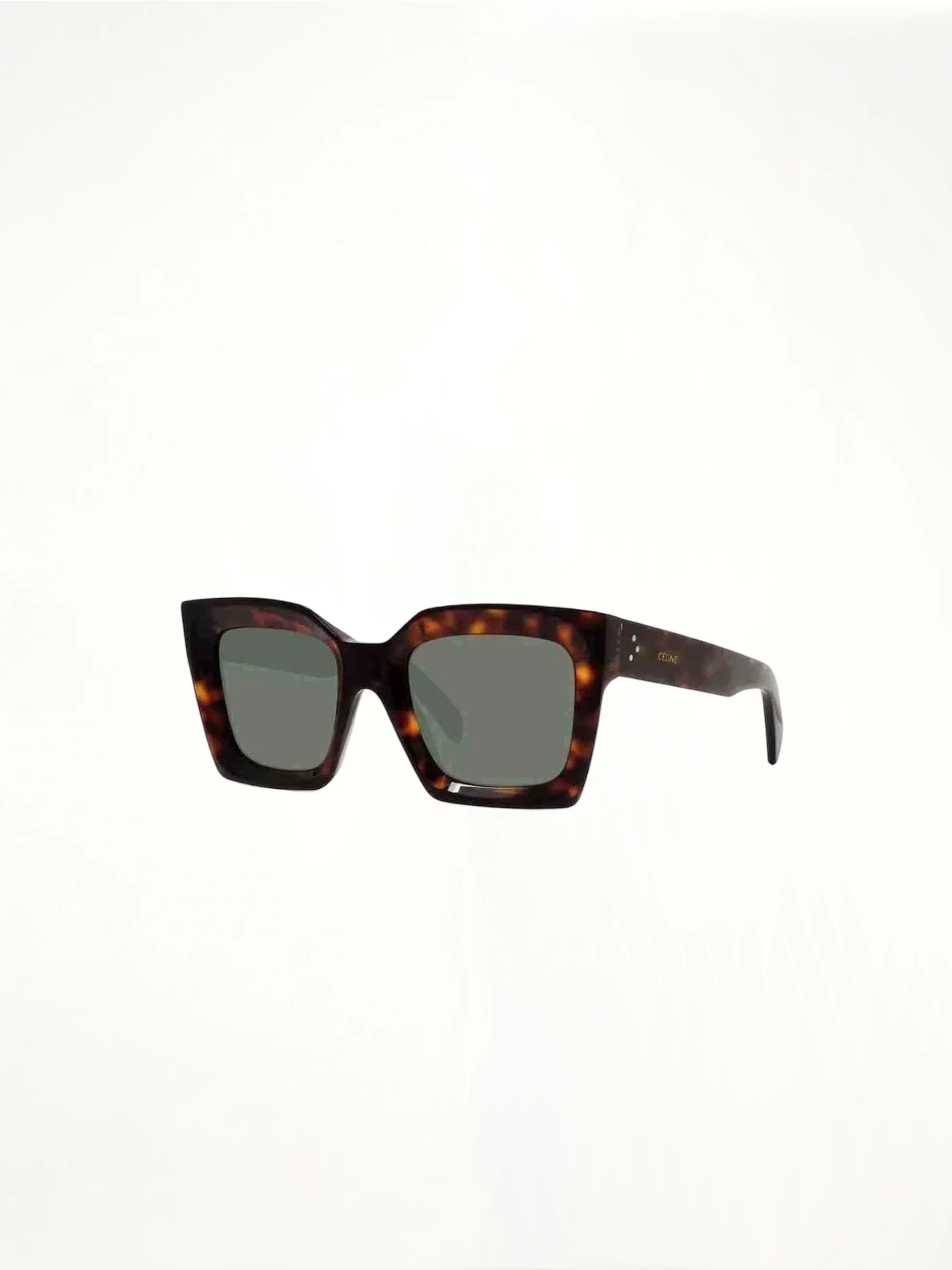 CL40130I Square Sunglasses with Green Lens in Dark Havana