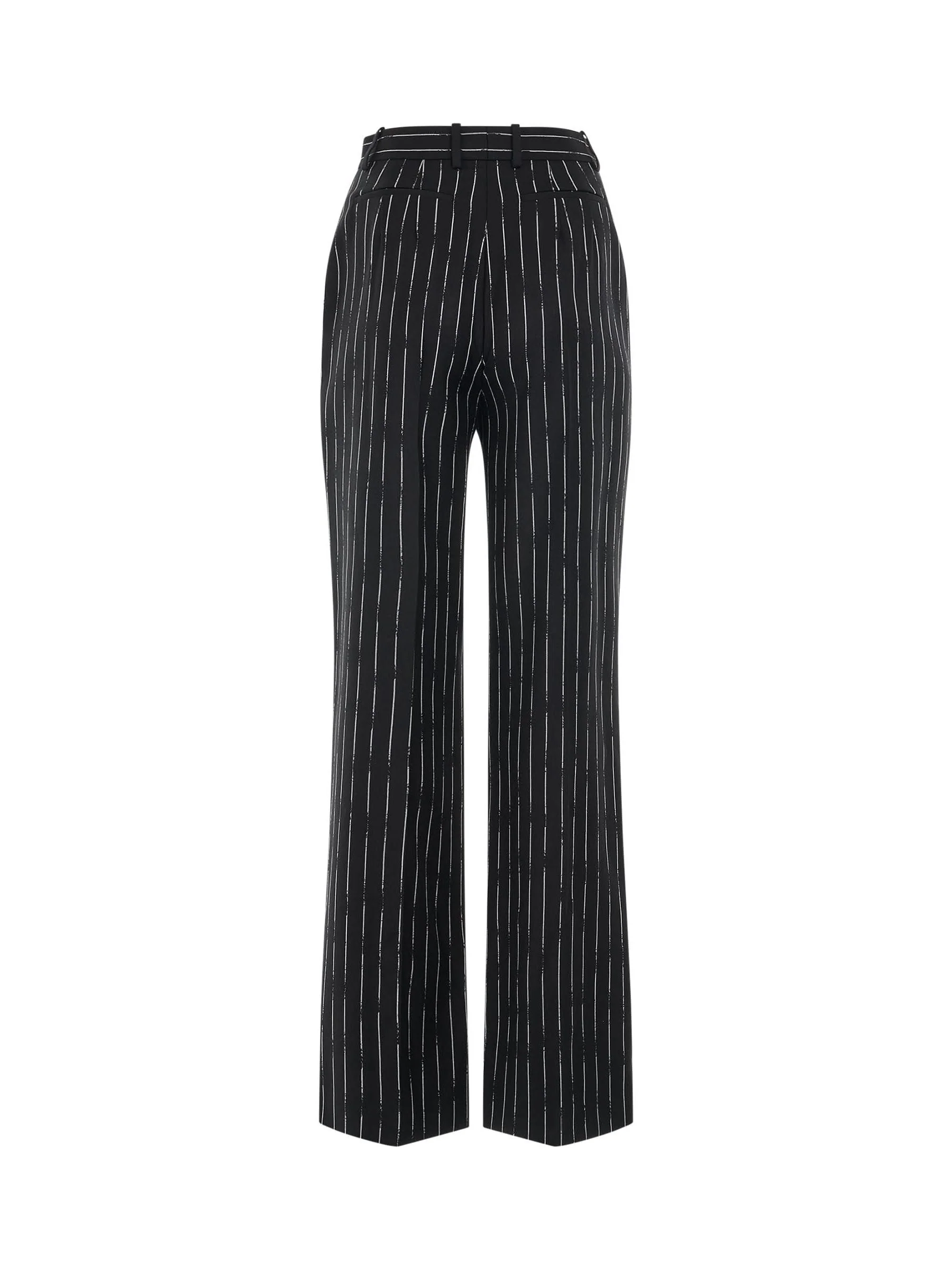 Certified Broken Stripe Wool Pants in Black - Image 4
