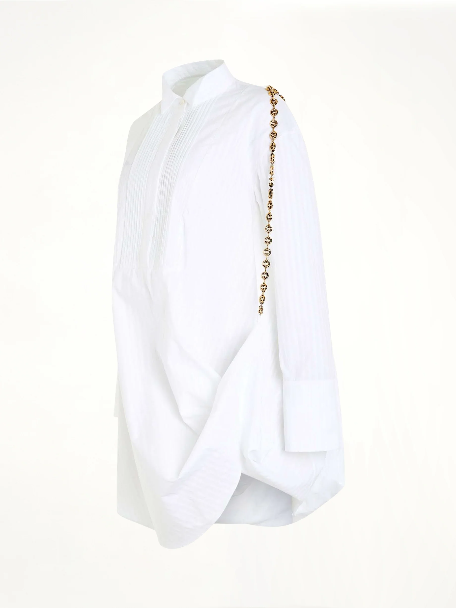 Chain Shirt Dress in Optic White - Image 2