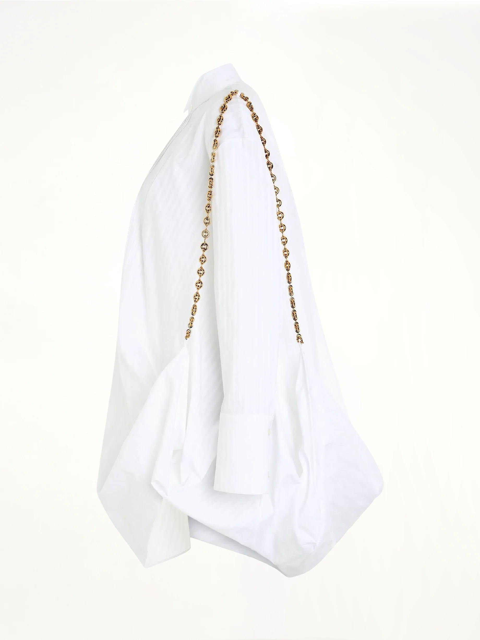 Chain Shirt Dress in Optic White - Image 3