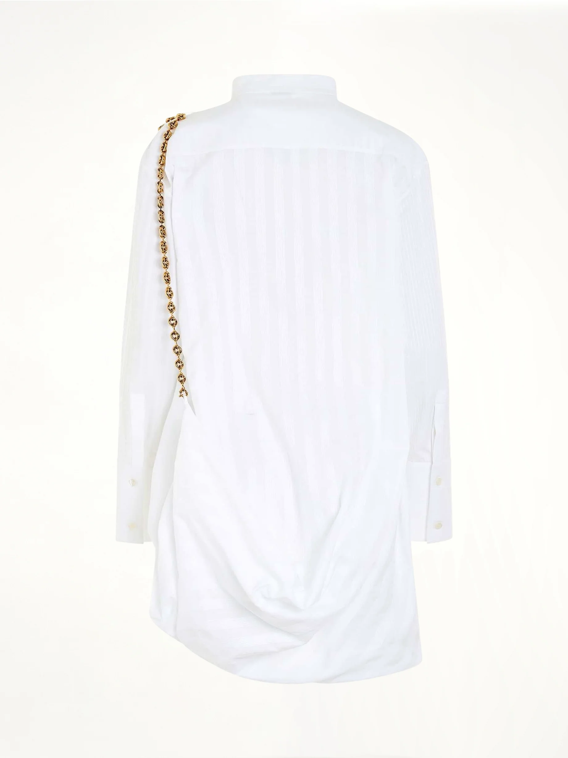 Chain Shirt Dress in Optic White - Image 4