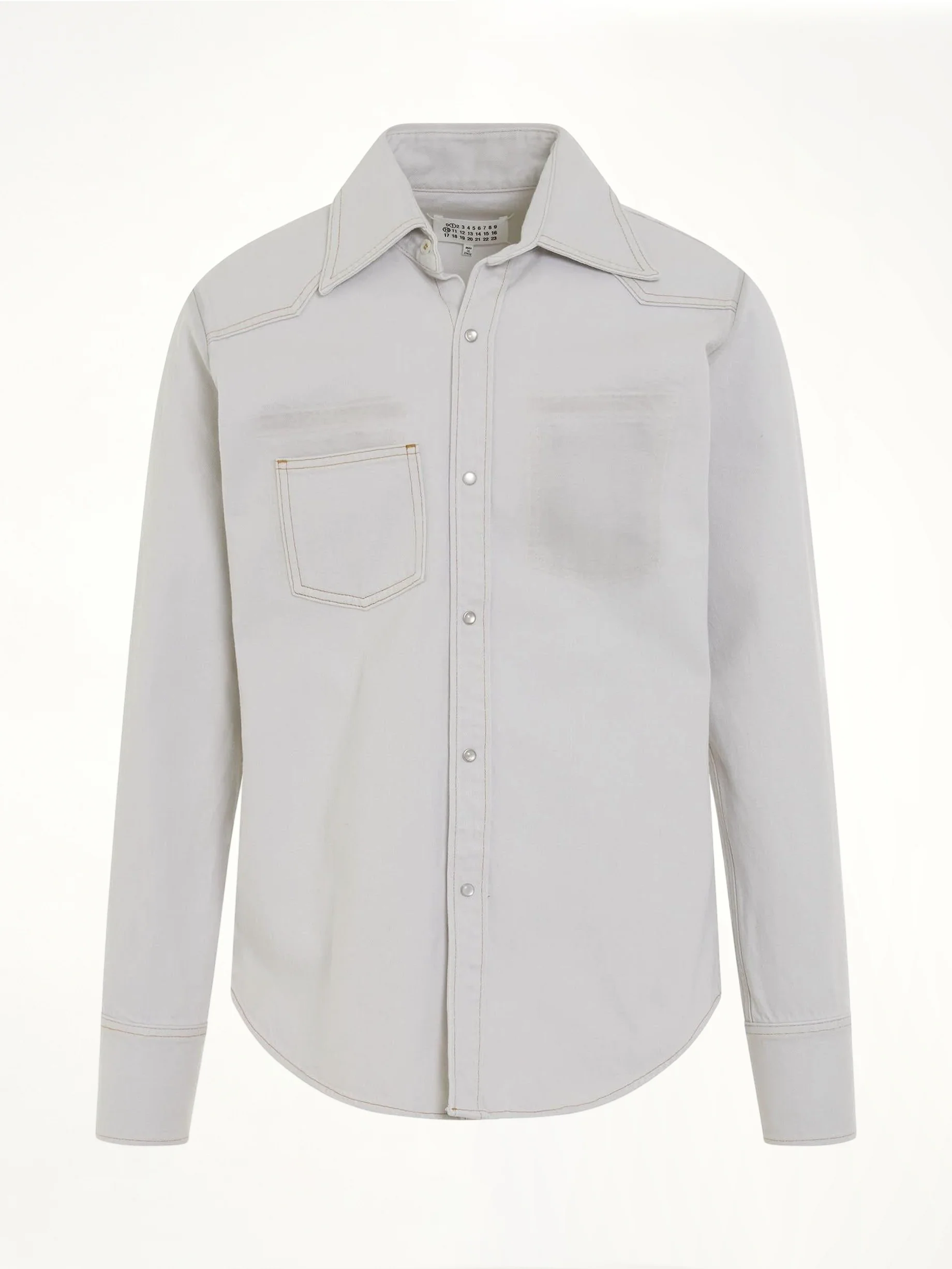 Chalk Selvedge Denim Shirt in Ice
