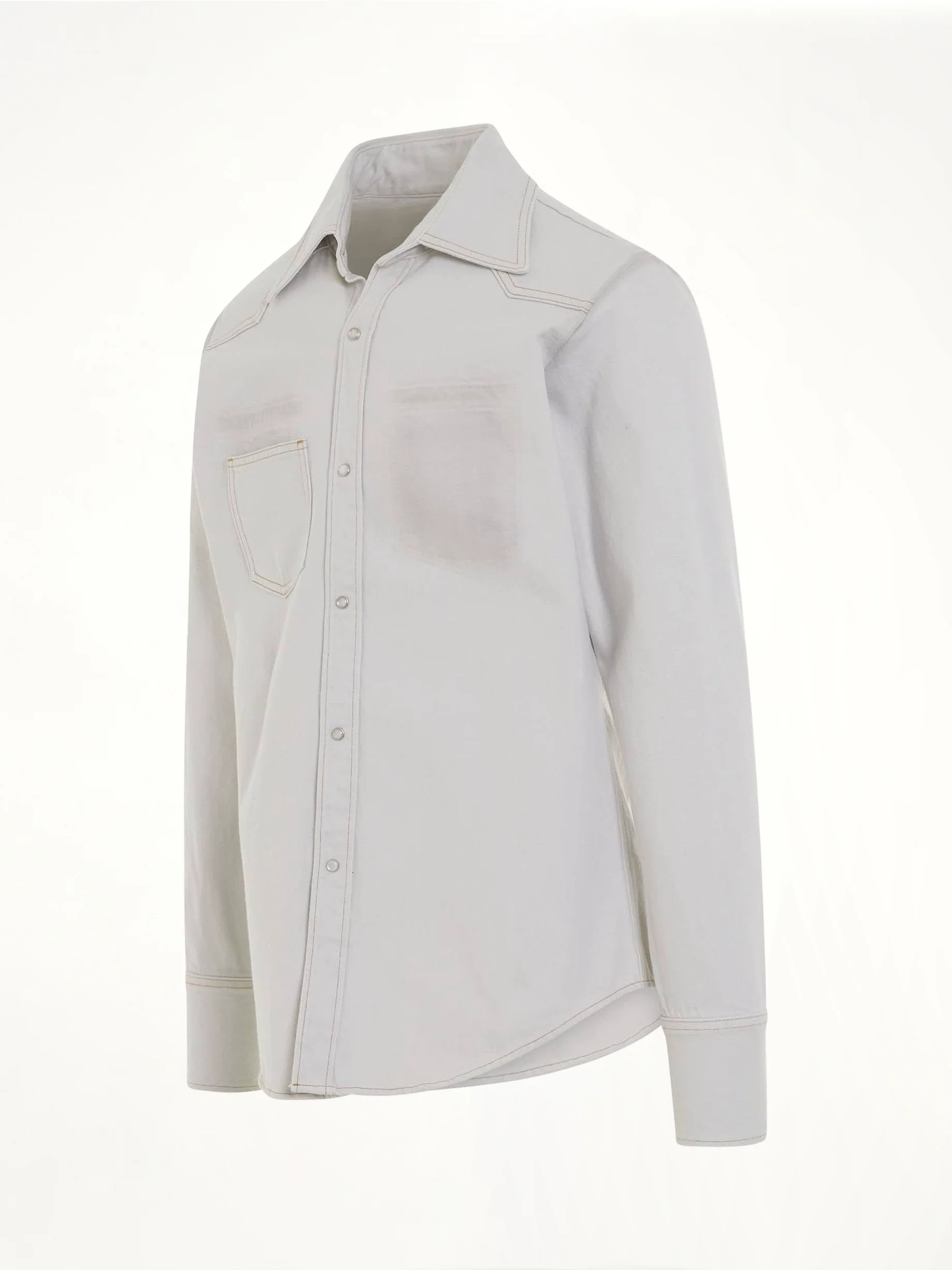 Chalk Selvedge Denim Shirt in Ice - Image 2