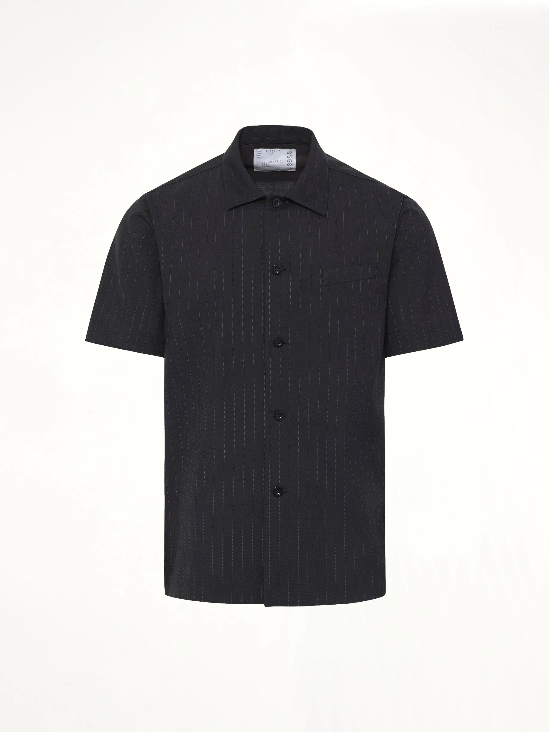 Chalk Stripe Shirt in Black - Image 2