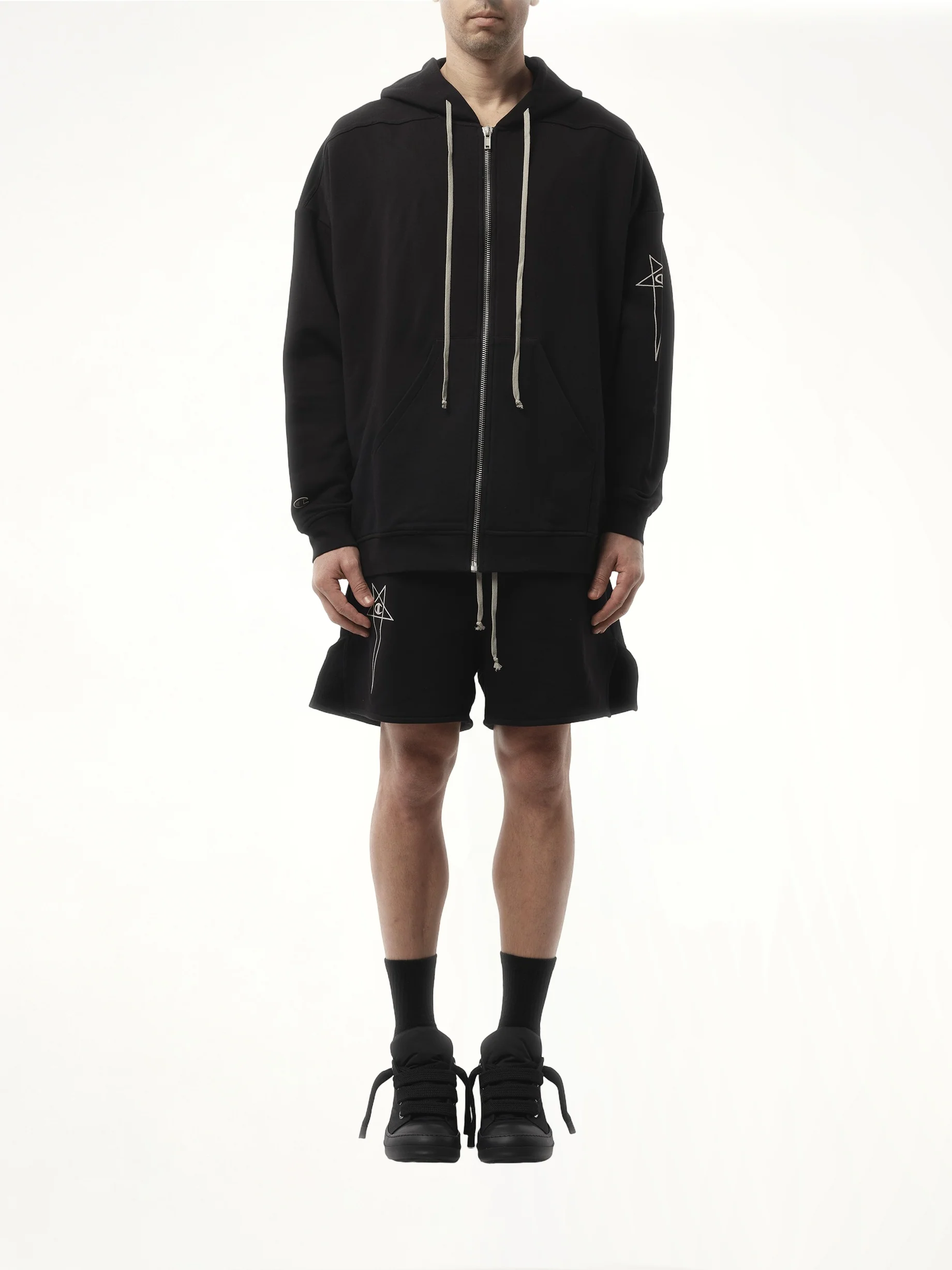Champion x DRKSHDW Jumbo Jason Hoodie in Black - Image 4