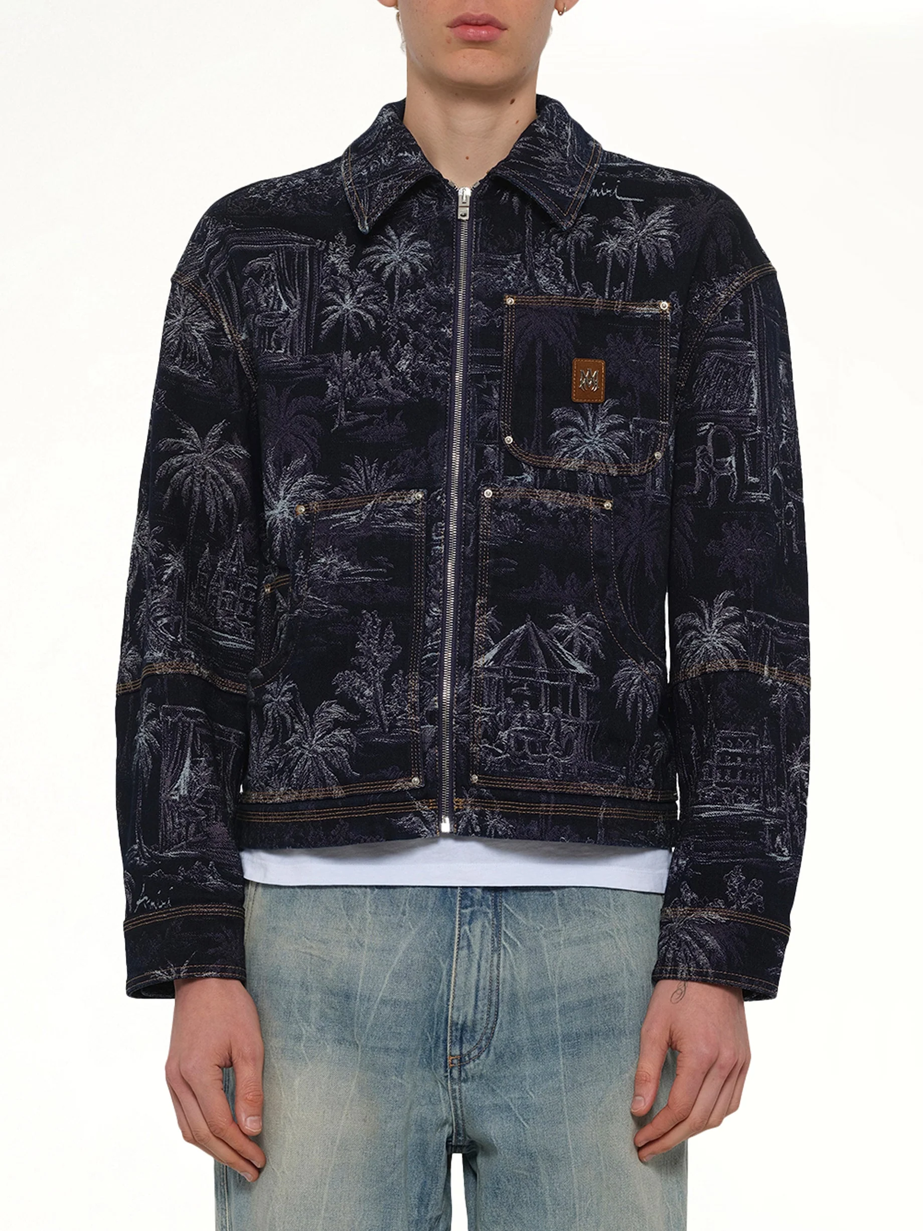 Chateau Palms Jacquard Jacket in Indigo