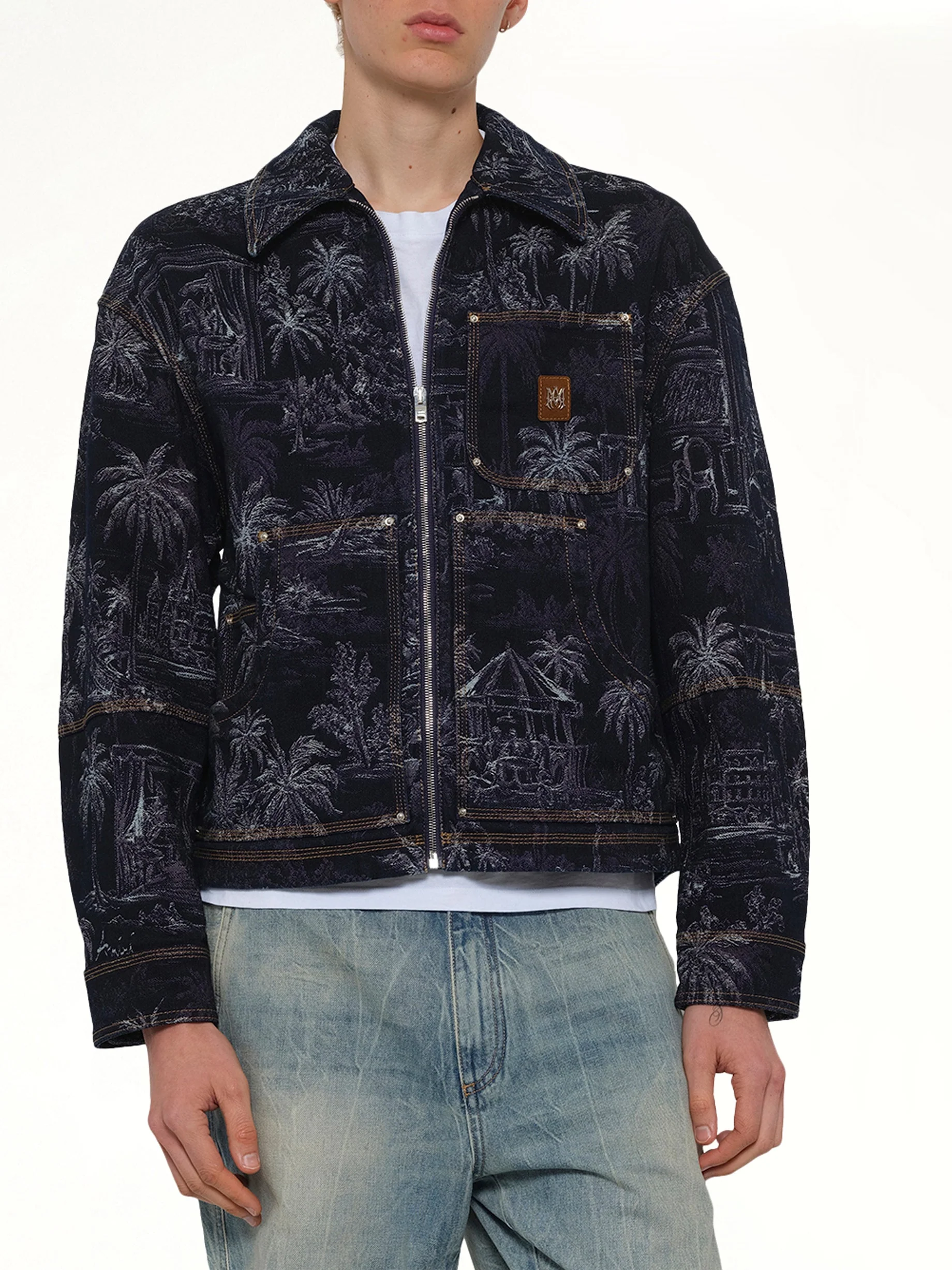 Chateau Palms Jacquard Jacket in Indigo - Image 6