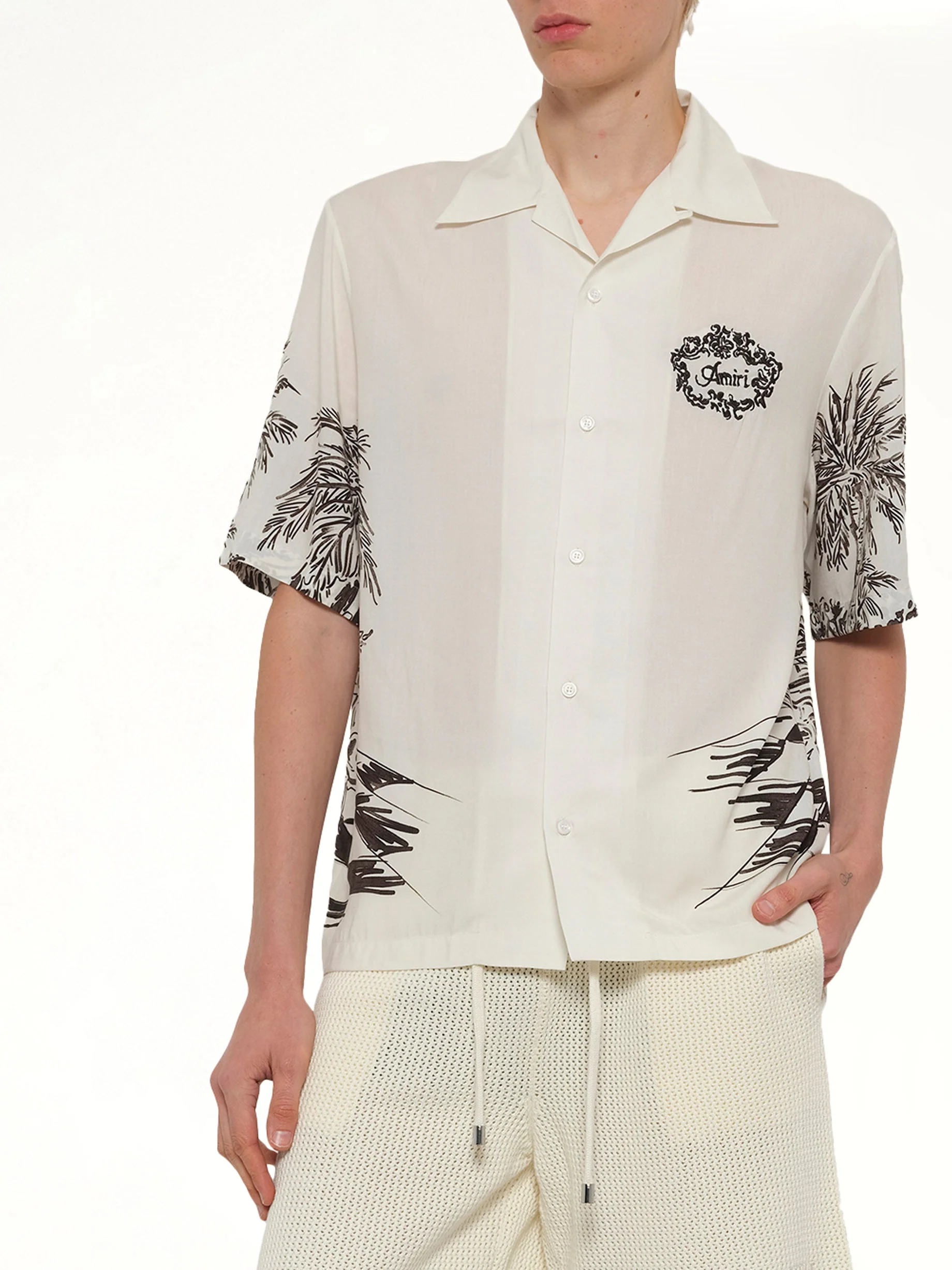 Chateau Sketch Camp Shirt in Ivory - Image 6