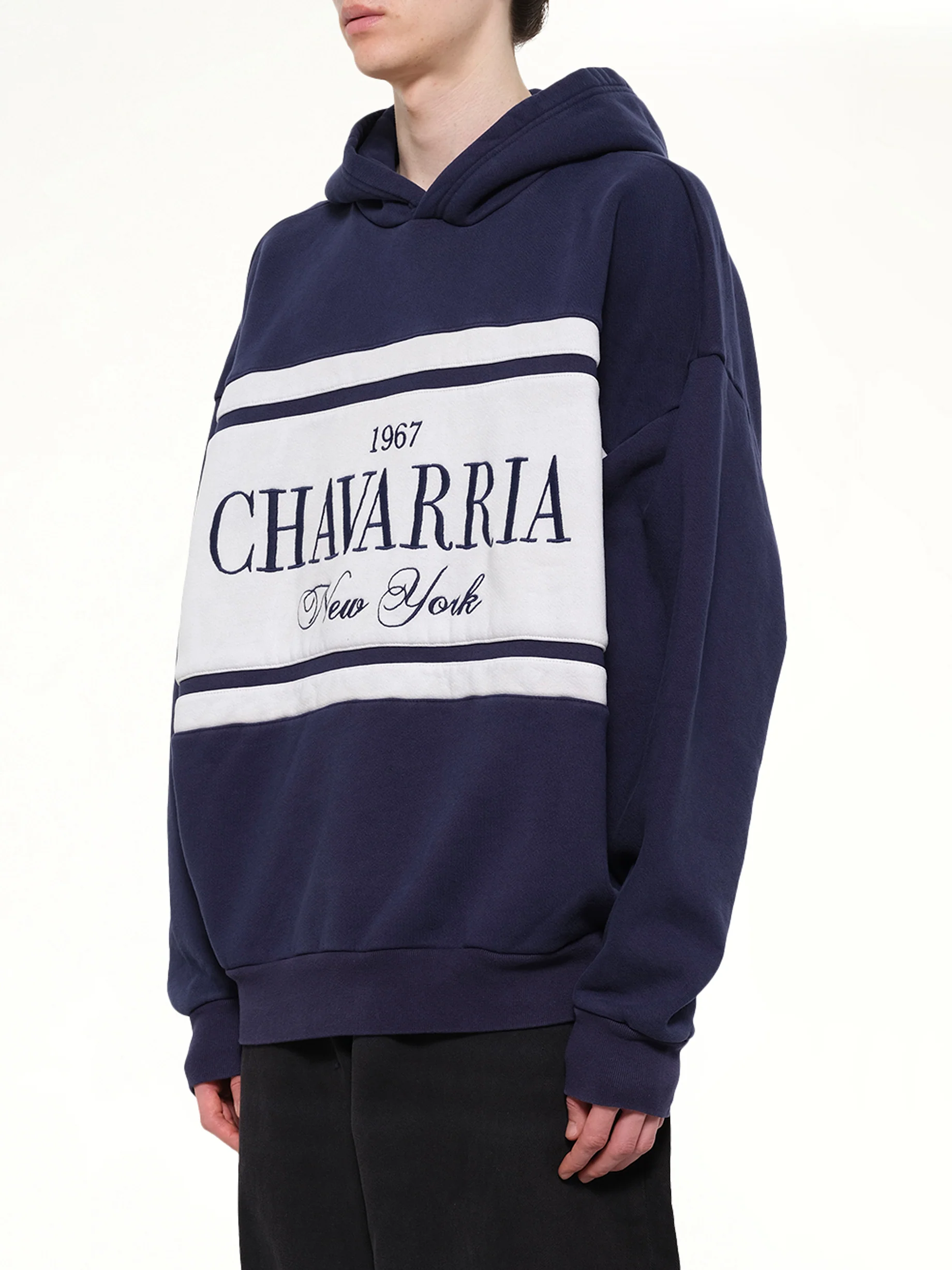 Chavarria Stripe Gilroy Hoodie in Peacoat - Image 3