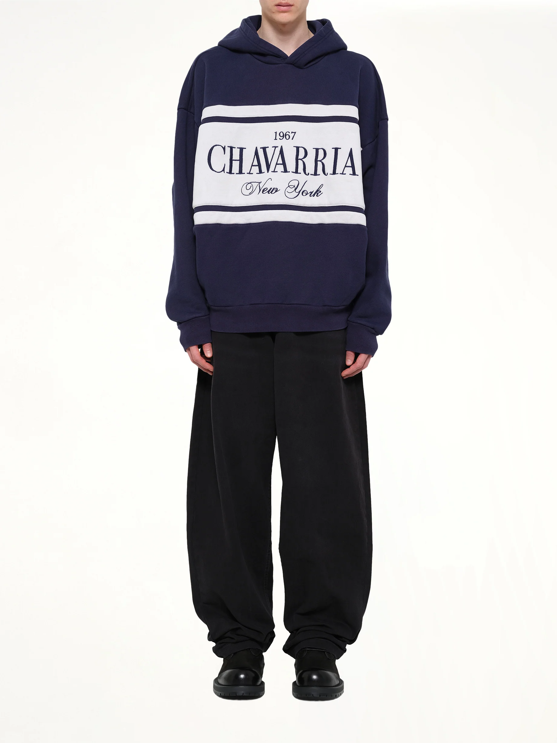 Chavarria Stripe Gilroy Hoodie in Peacoat - Image 7