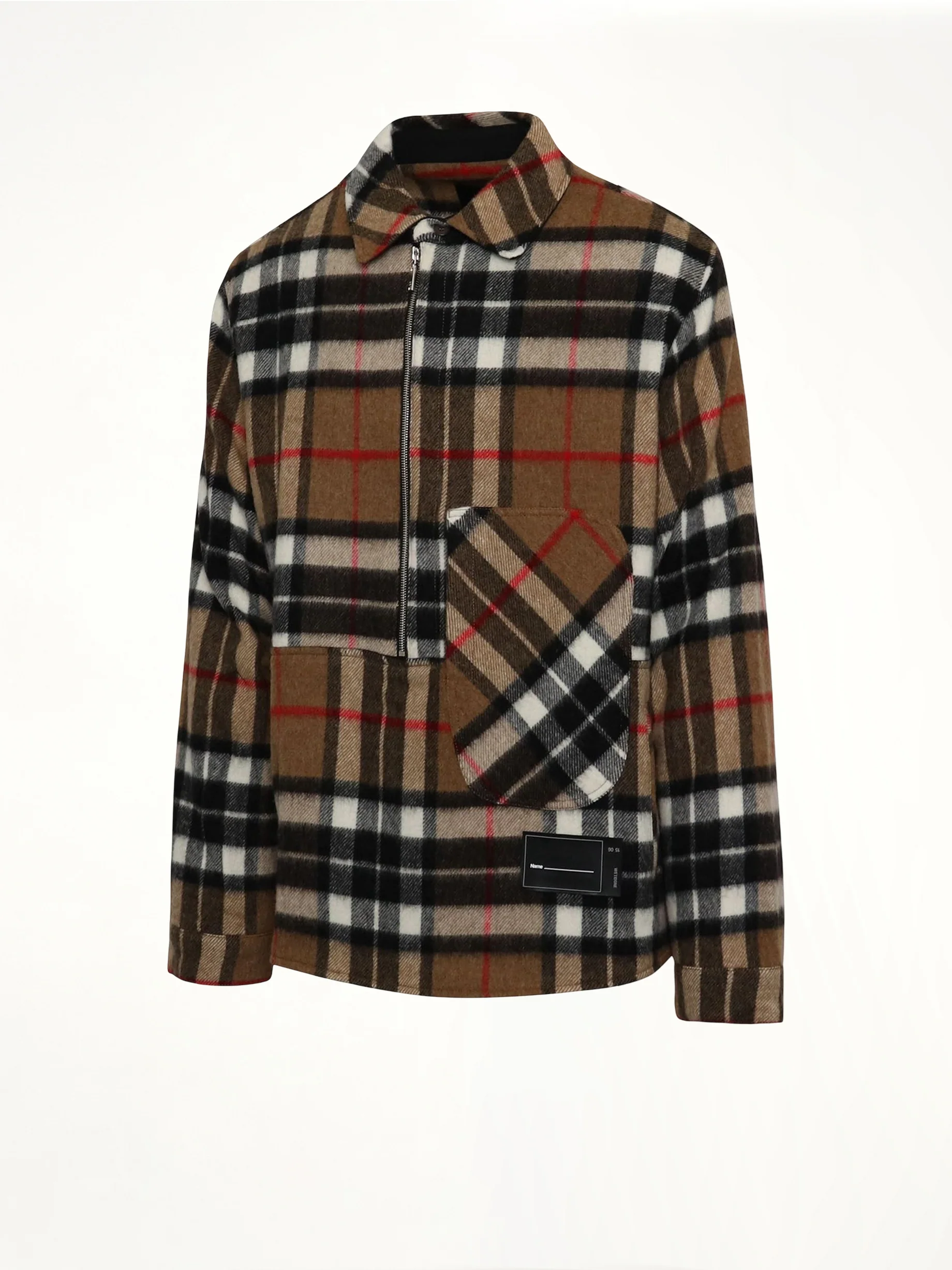 Check Anorak Wool Shirt in Camel - Image 2