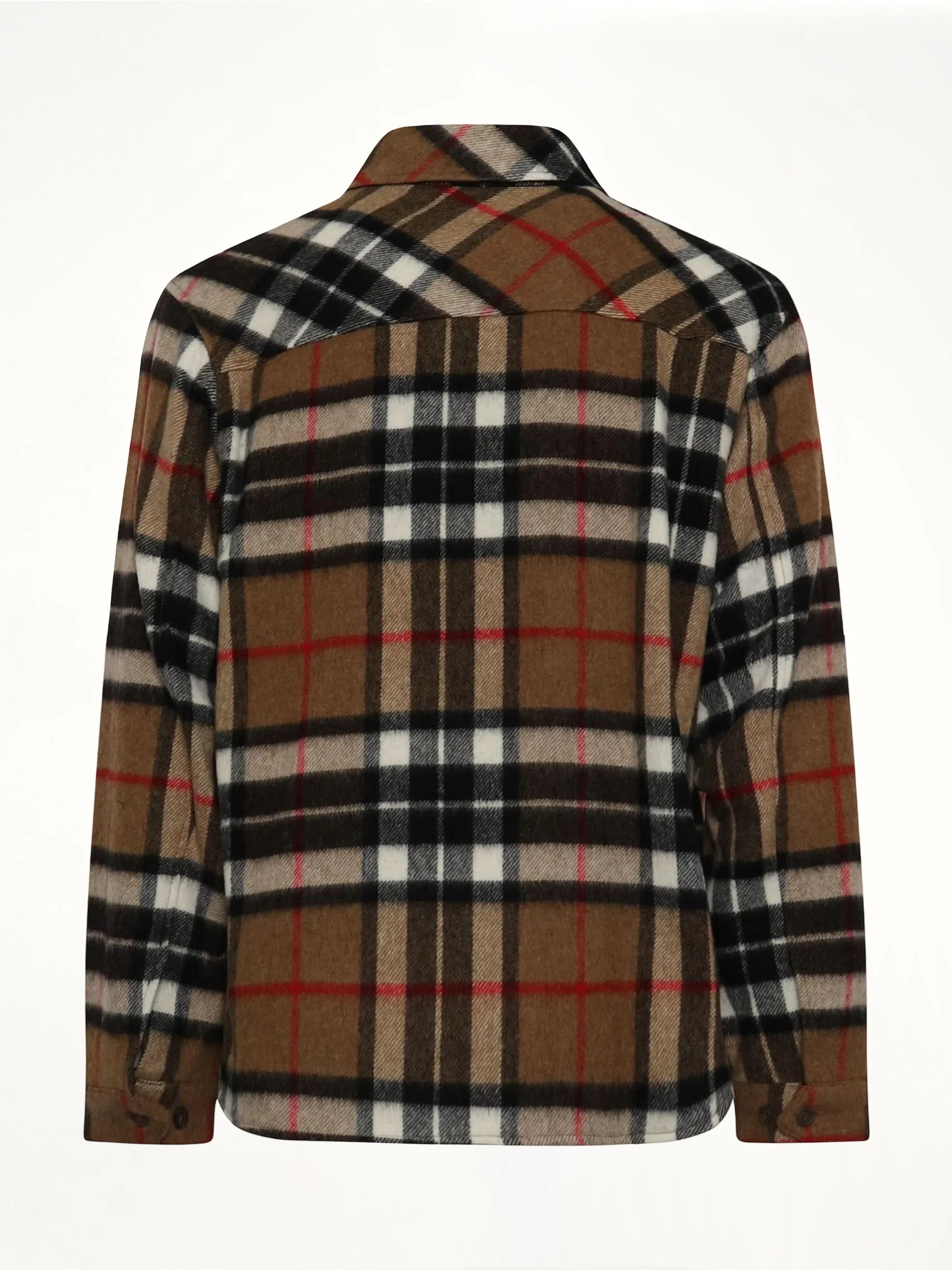 Check Anorak Wool Shirt in Camel - Image 4