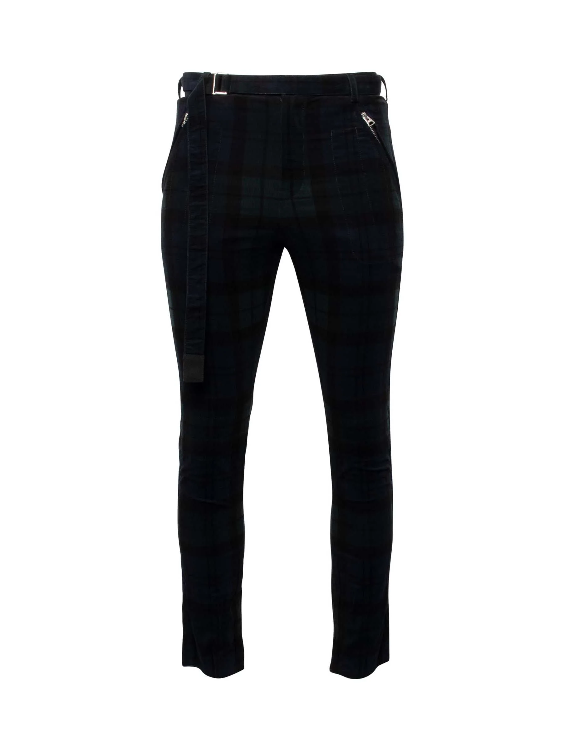 Check Corduroy Pants in Black