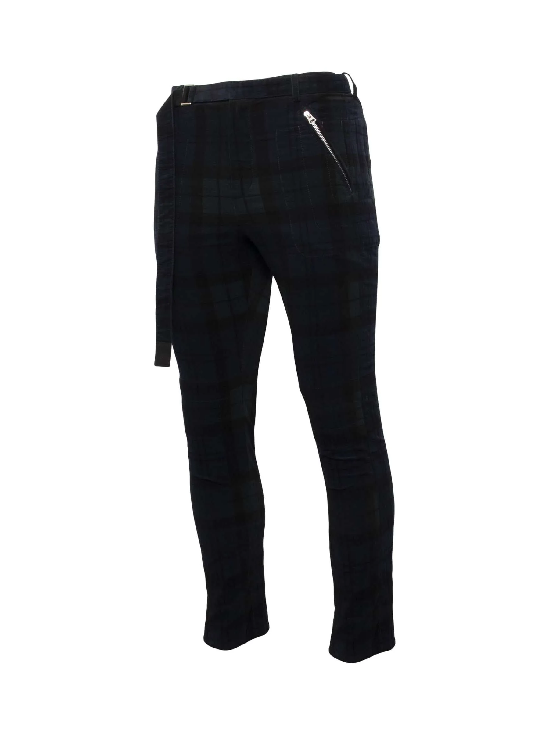 Check Corduroy Pants in Black - Image 2