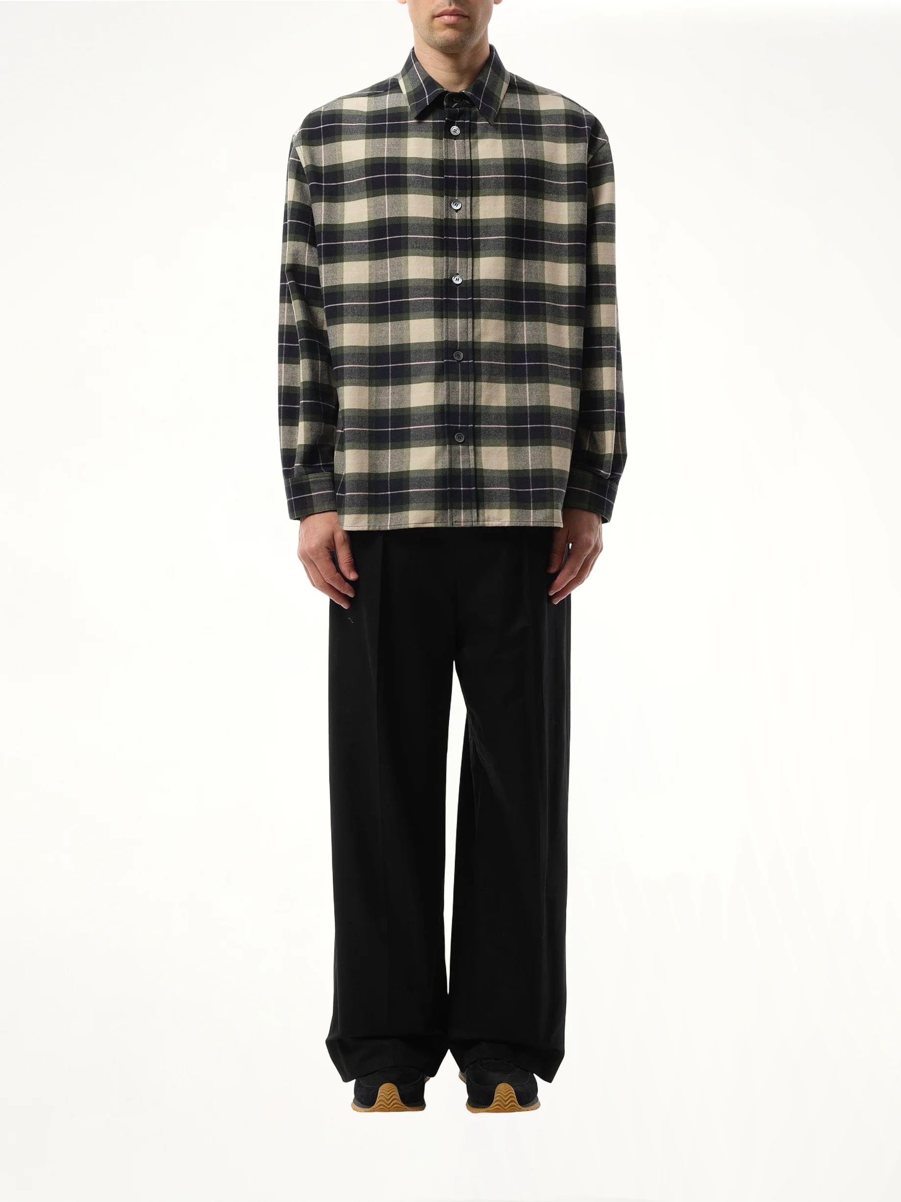 Check Overshirt in Green/Multicolour - Image 4