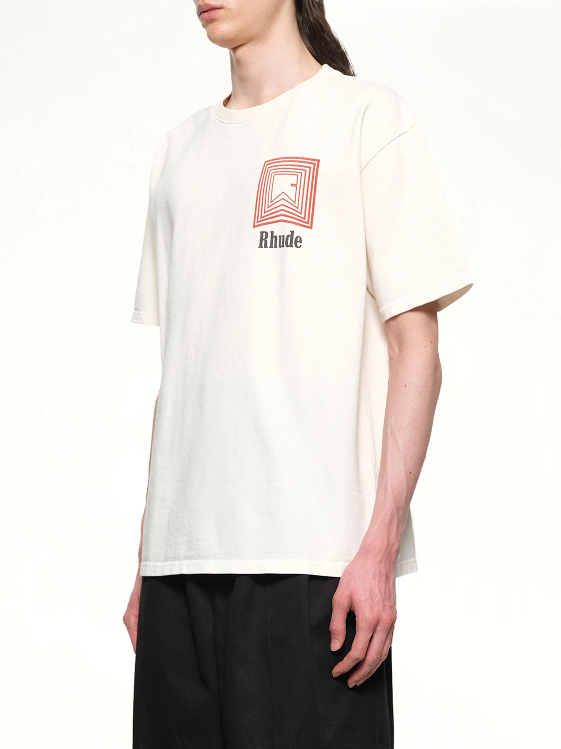 Chevron Logo Repeat T-Shirt in Vintage White - Image 3