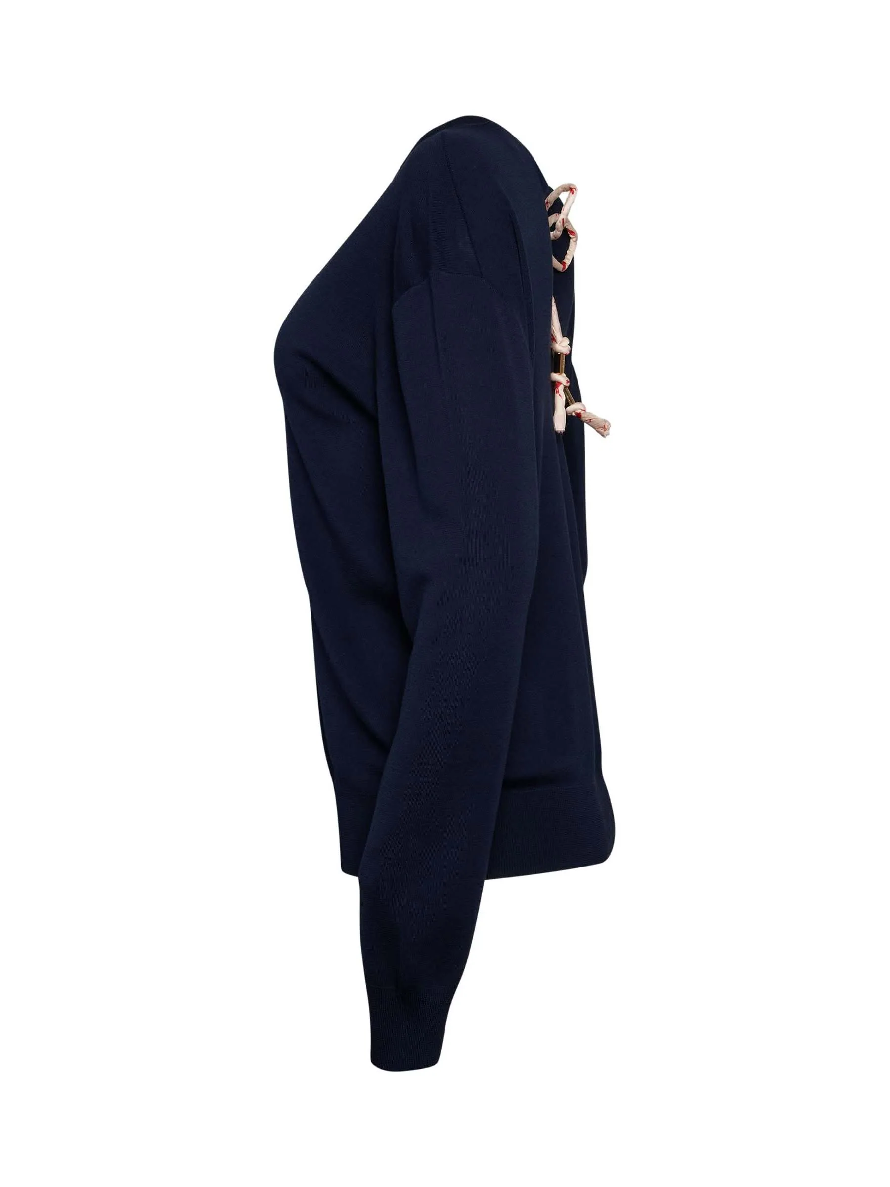 Knit Pullover in Navy - Image 3