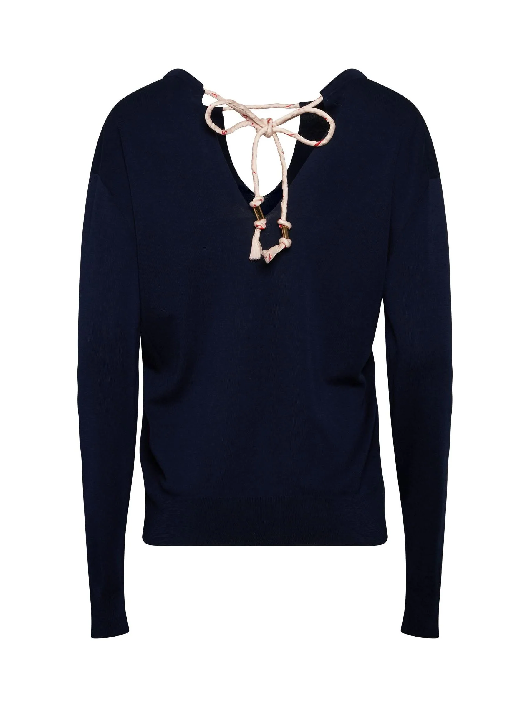 Knit Pullover in Navy - Image 4