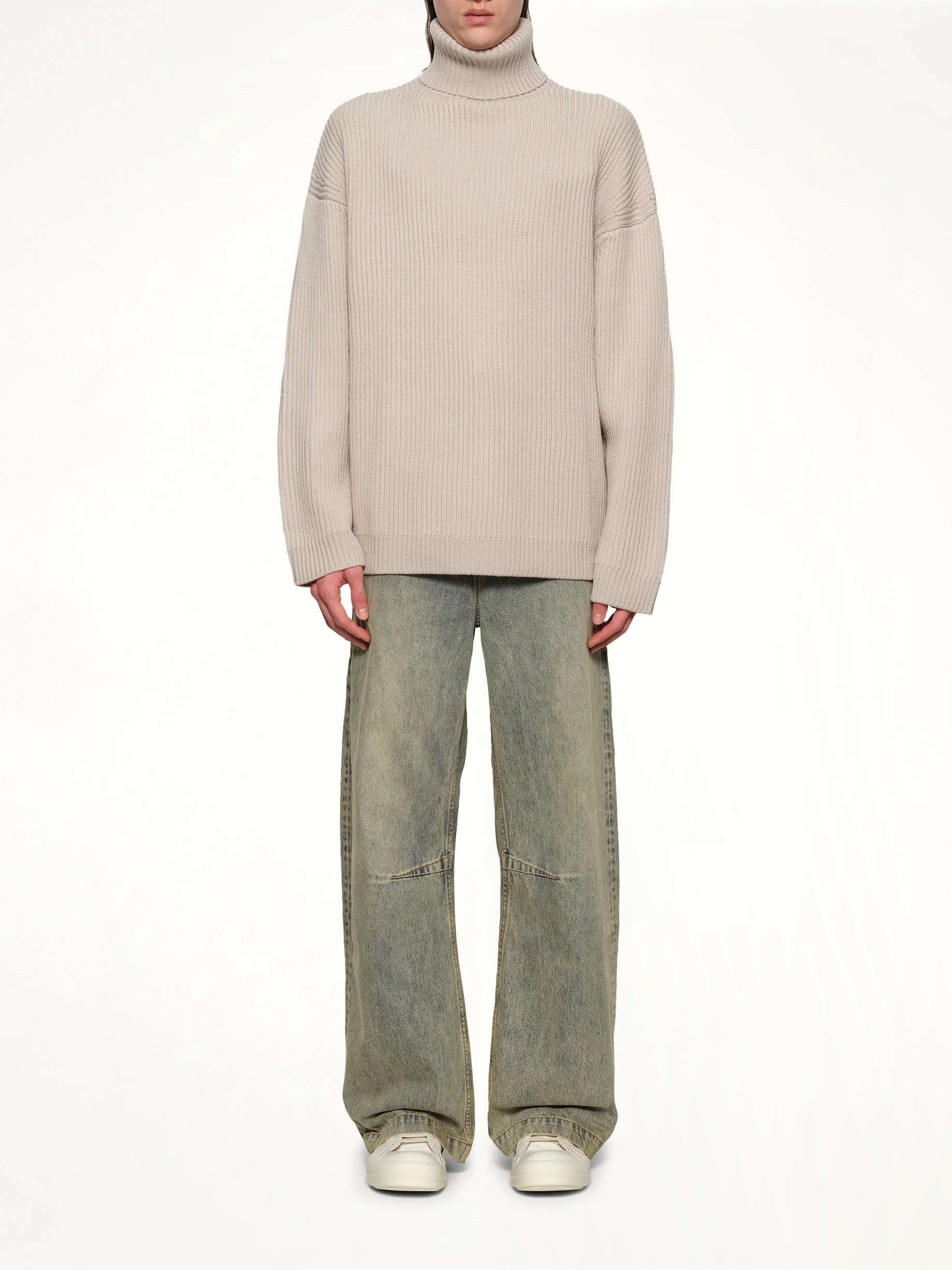 Chunky Turtleneck in Beige - Image 7