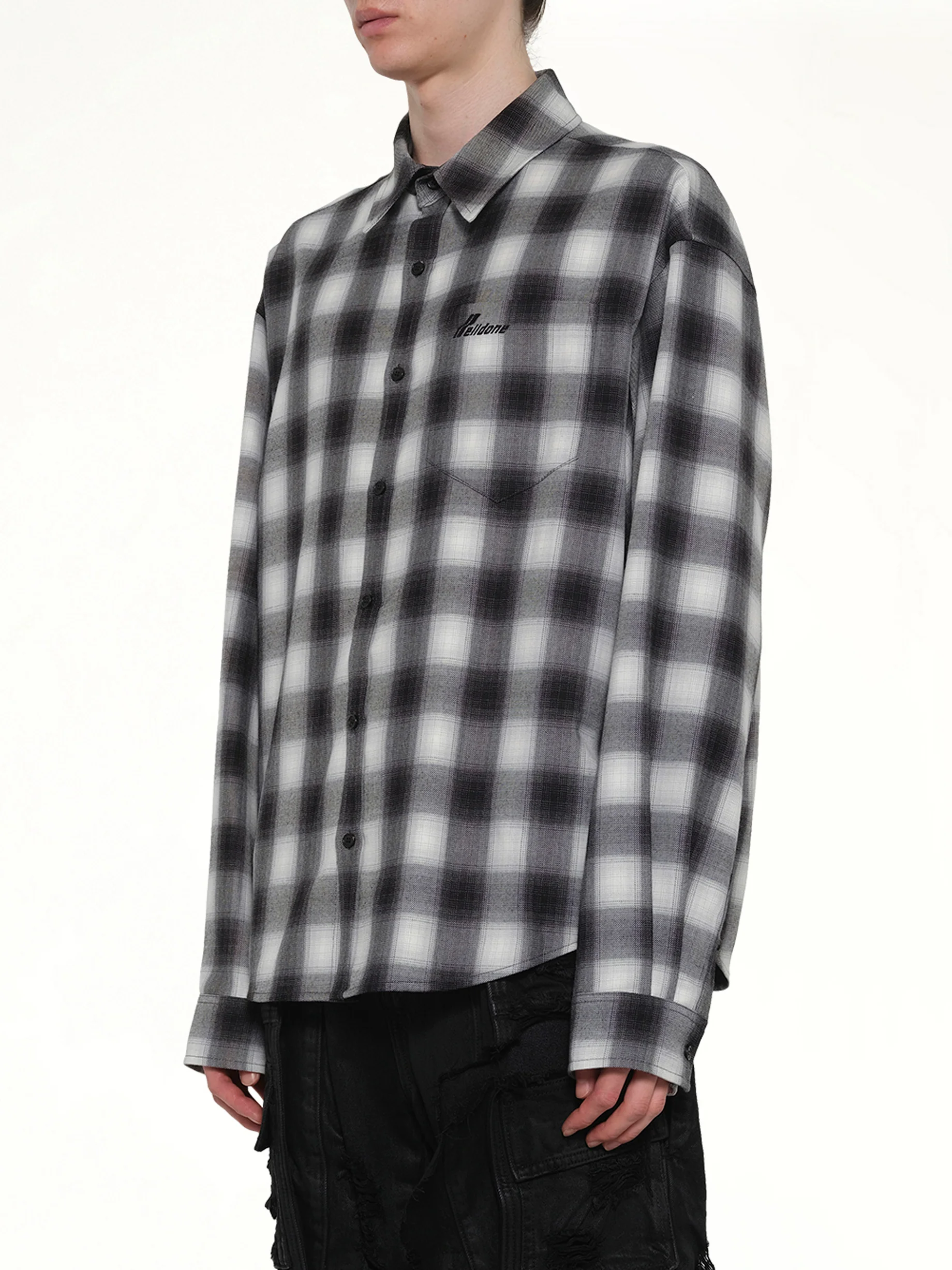City Cherckered T-Shirt in Black - Image 3
