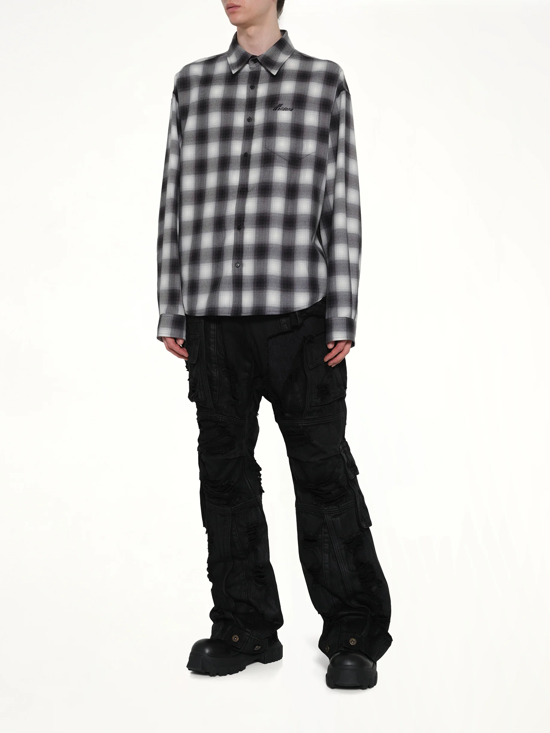 City Cherckered T-Shirt in Black - Image 4