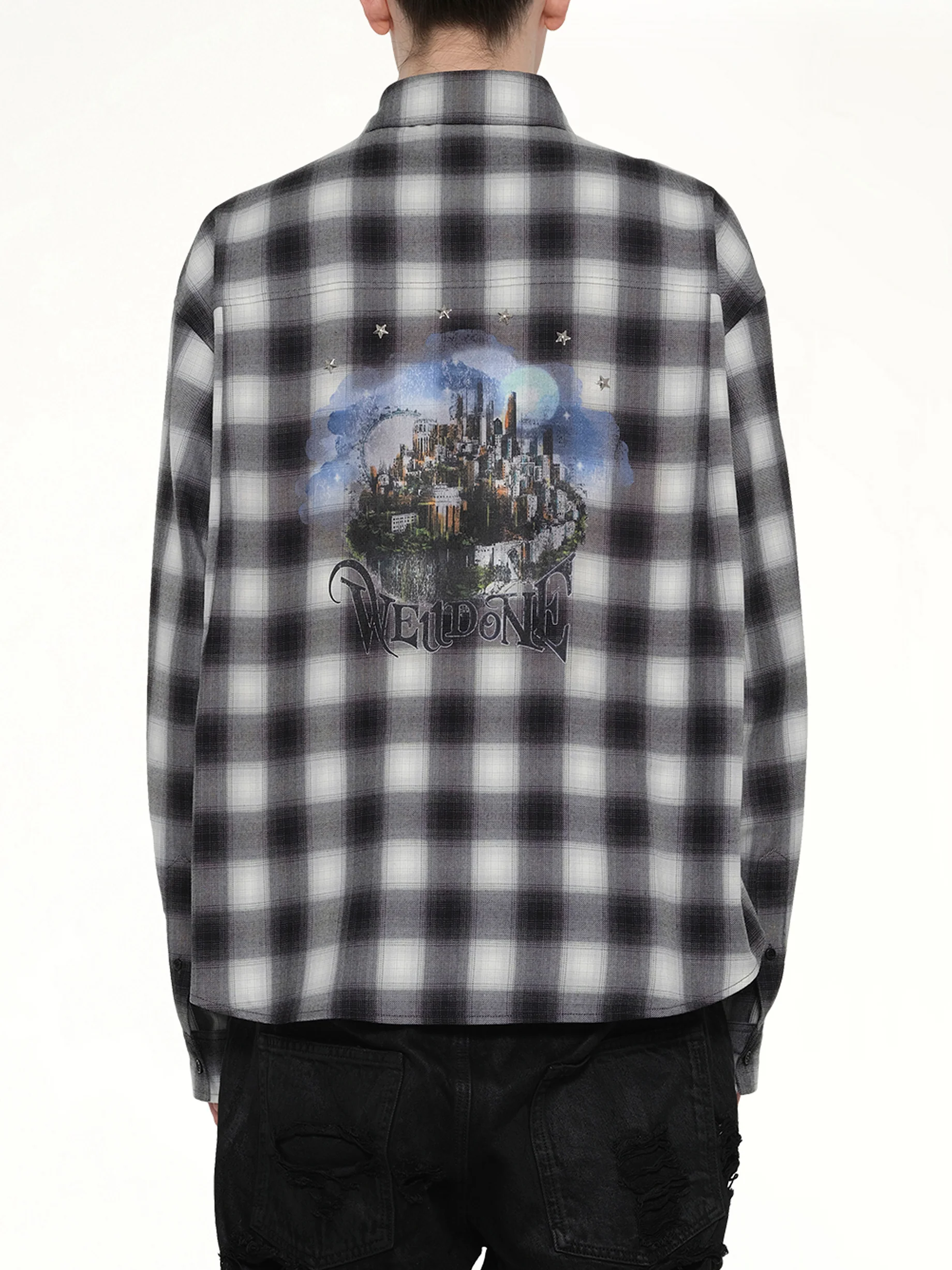 City Cherckered T-Shirt in Black - Image 5