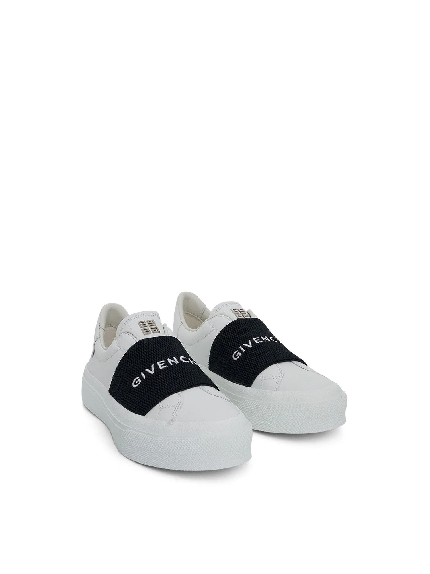 City Court Elastic Band Sneakers in White/Black - Image 2