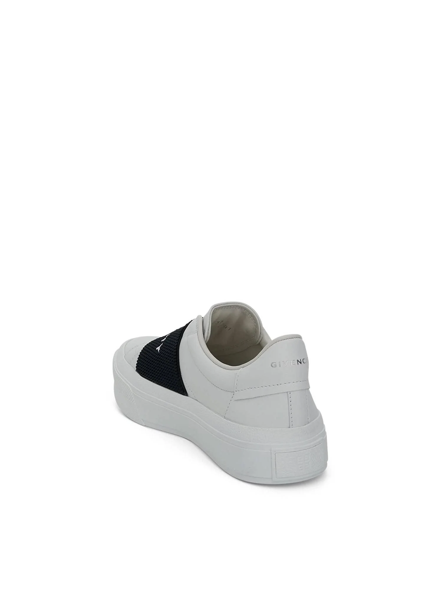 City Court Elastic Band Sneakers in White/Black - Image 3