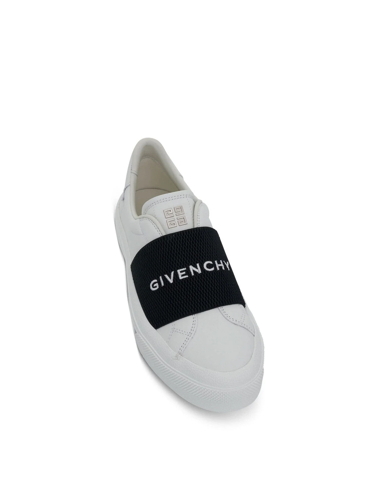 City Court Elastic Band Sneakers in White/Black - Image 4