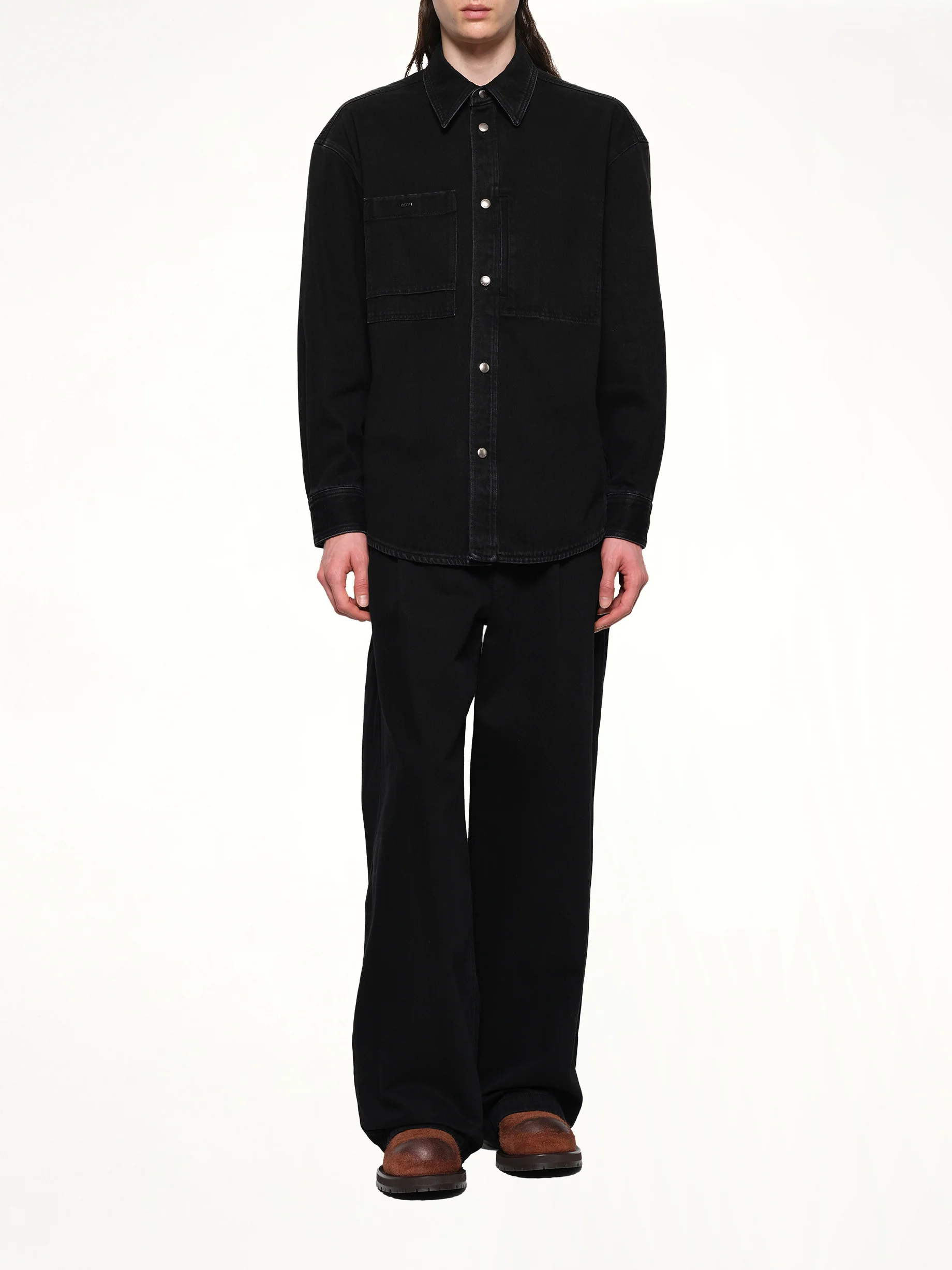 City Graphic Denim Shirt in Black - Image 4