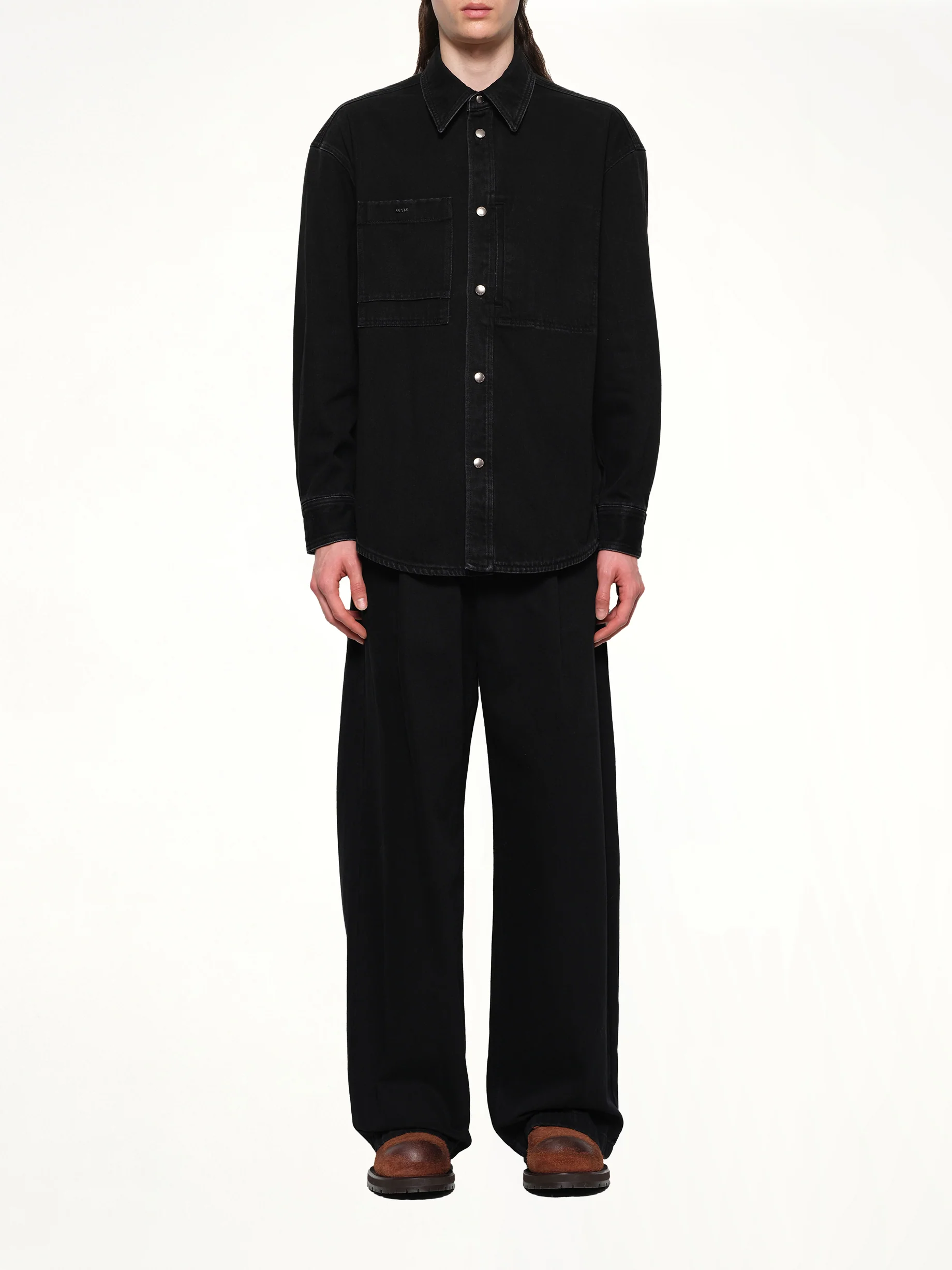 City Graphic Denim Shirt in Black - Image 7