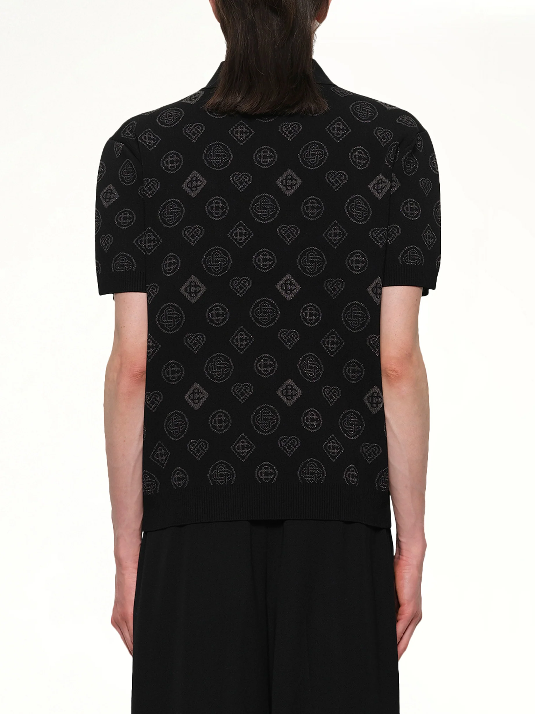 City Jacquard Polo in Black - Image 5