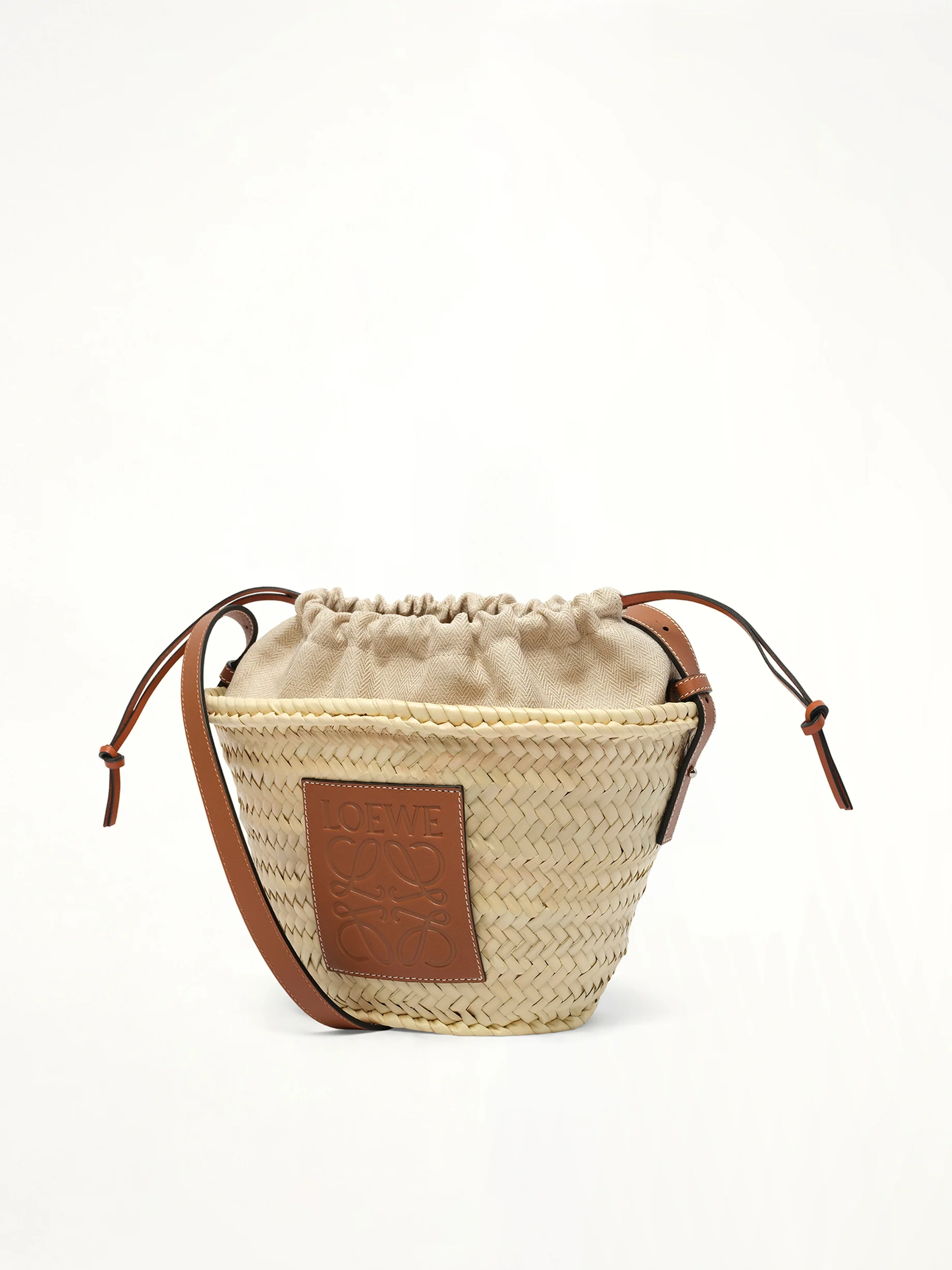 Classic Drawstring Bucket in Natural/Tan - Image 2