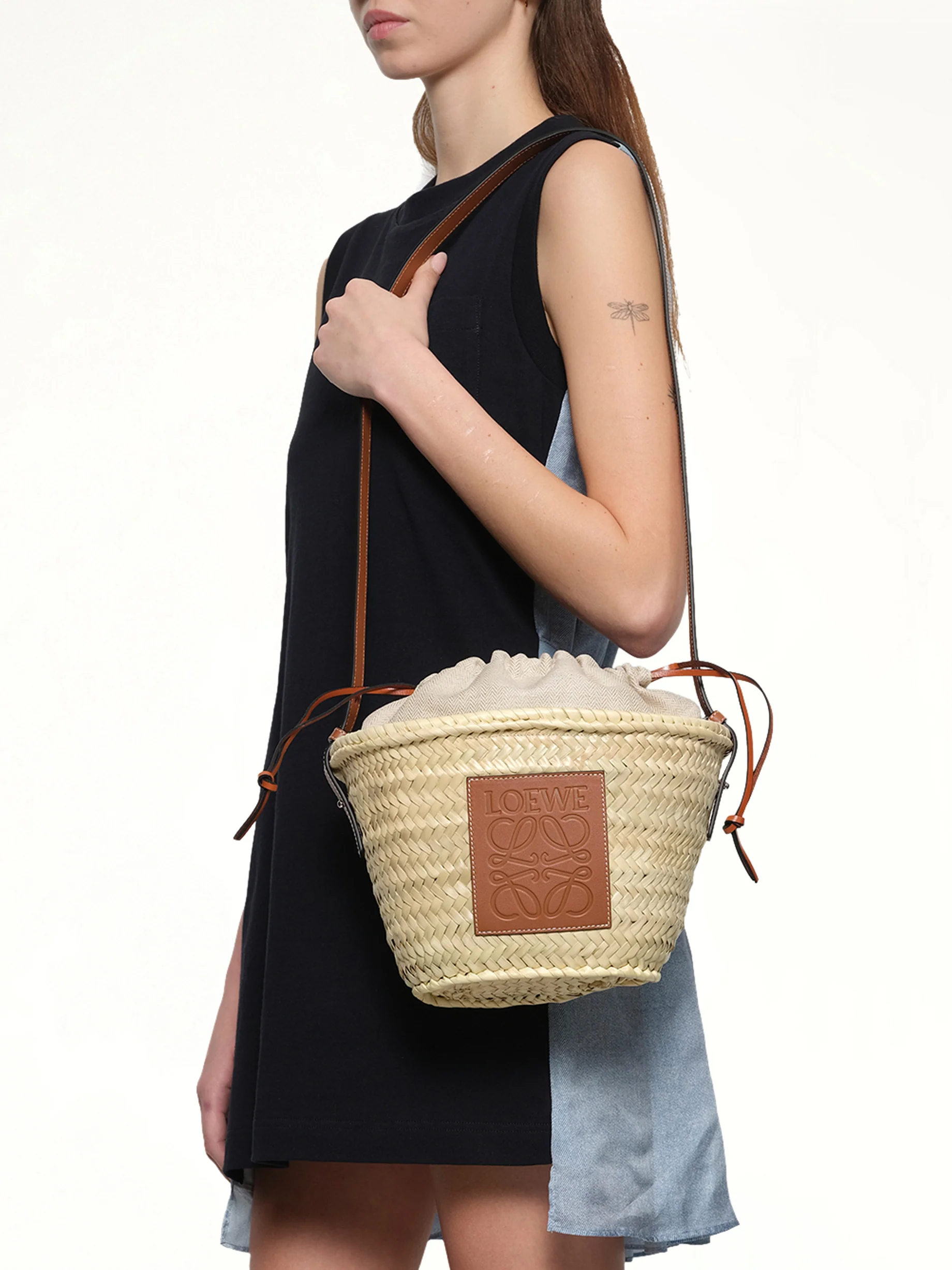 Classic Drawstring Bucket in Natural/Tan - Image 4