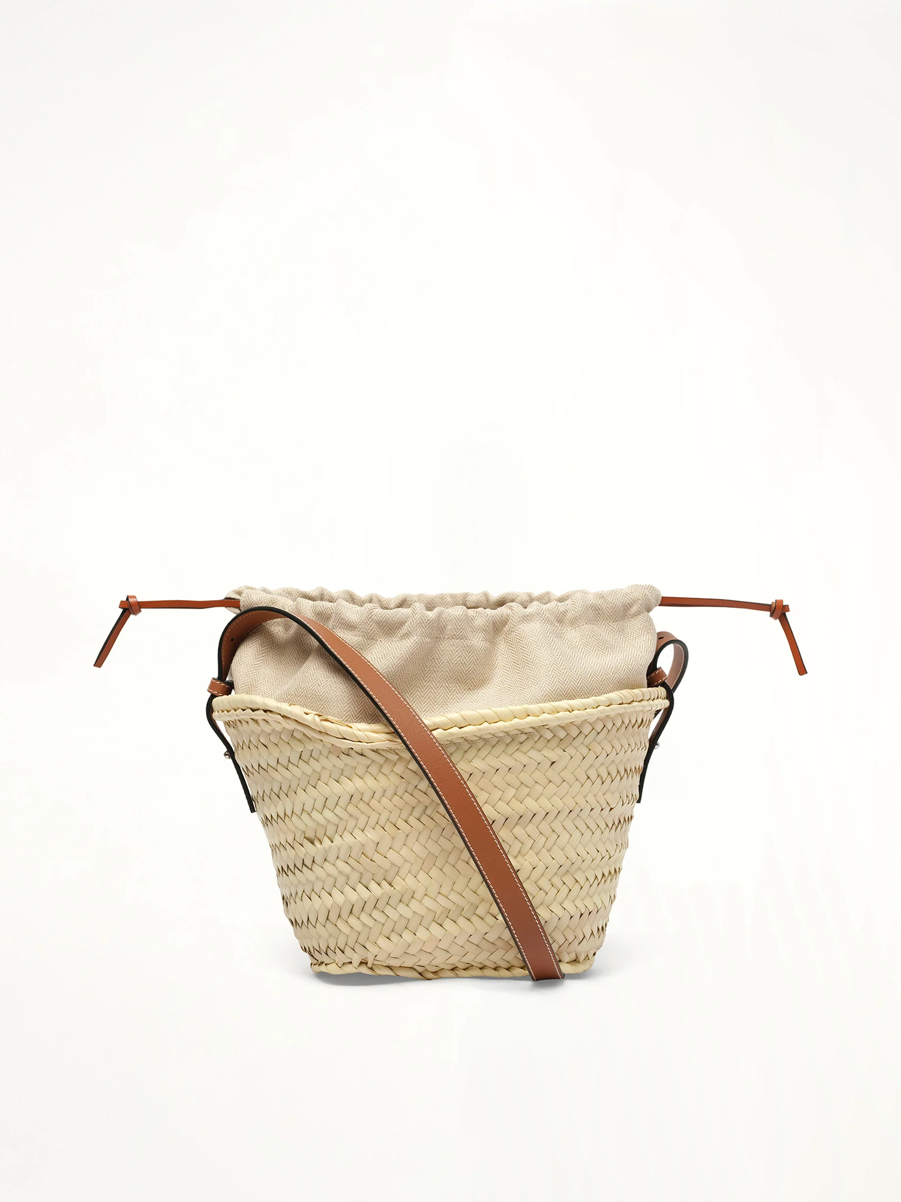 Classic Drawstring Bucket in Natural/Tan - Image 5
