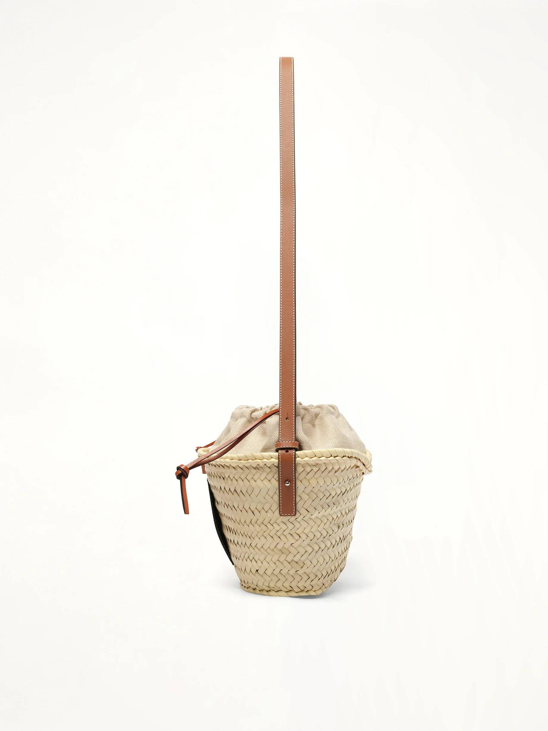 Classic Drawstring Bucket in Natural/Tan - Image 6