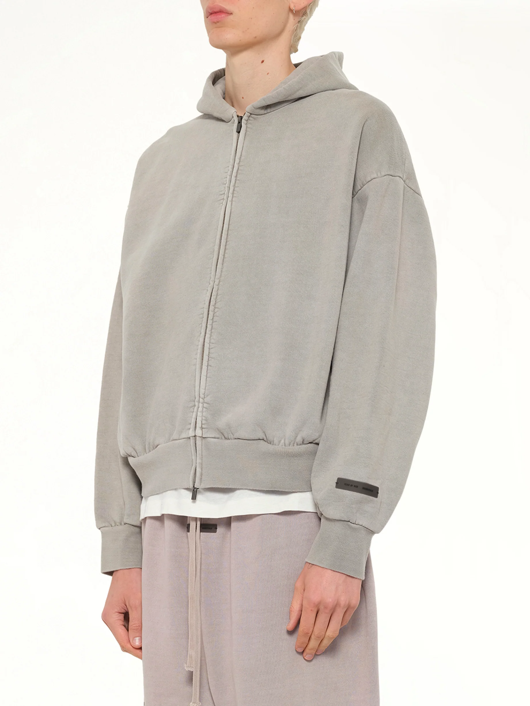 Classic Full Zip Hoodie in Smoke Grey - Image 3