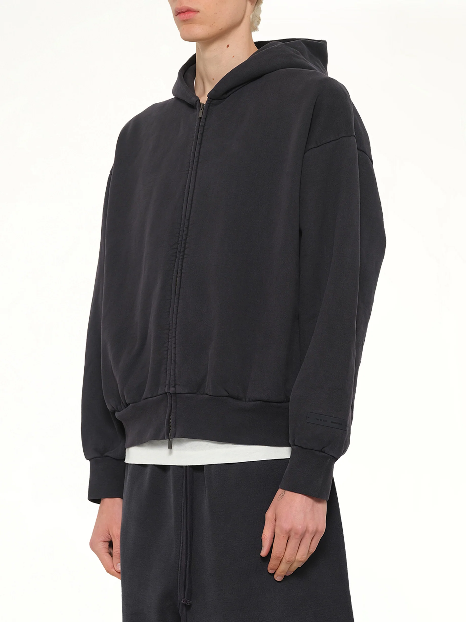 Classic Full Zip Hoodie in Vintage Black - Image 3