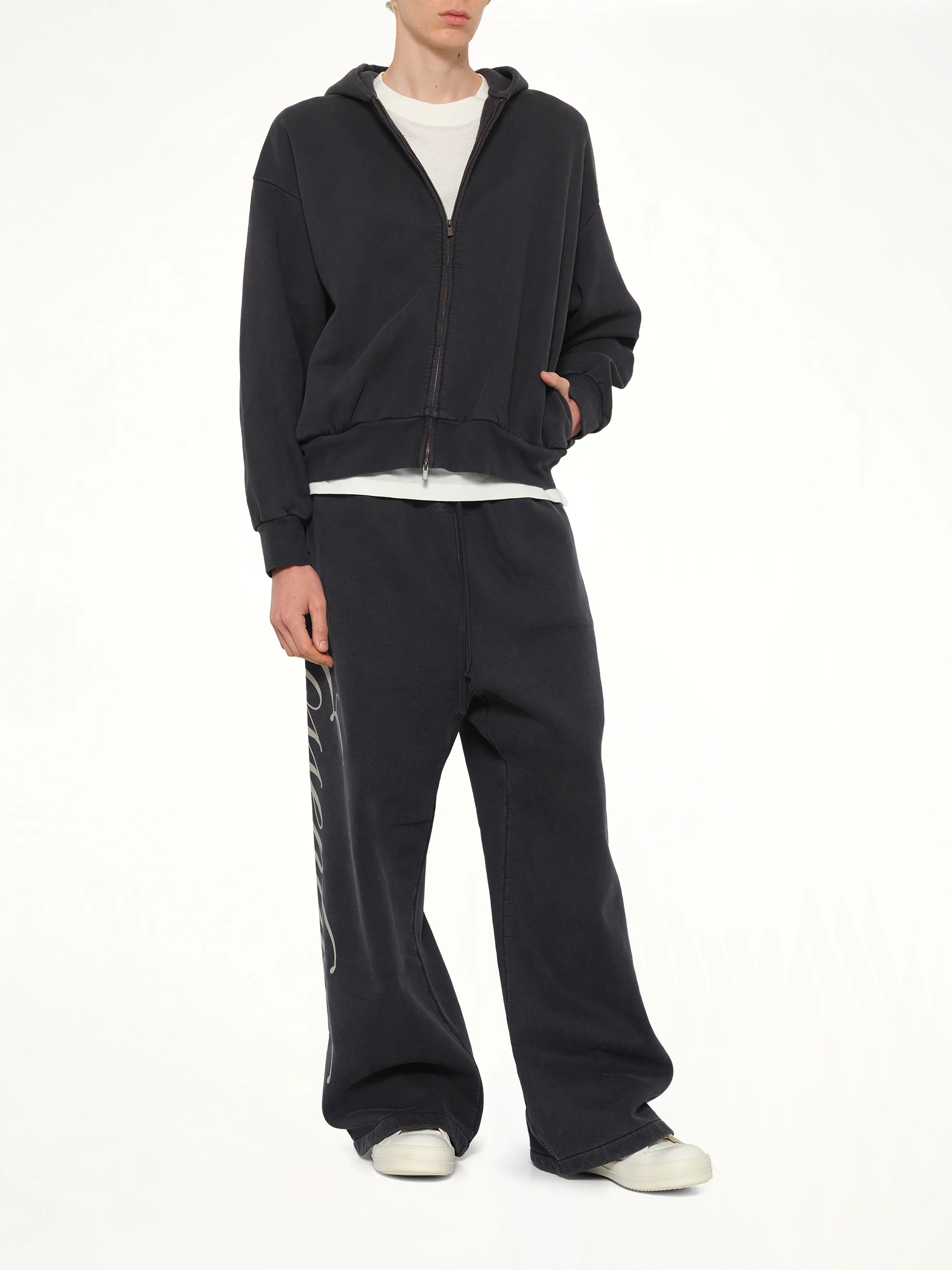 Classic Full Zip Hoodie in Vintage Black - Image 4