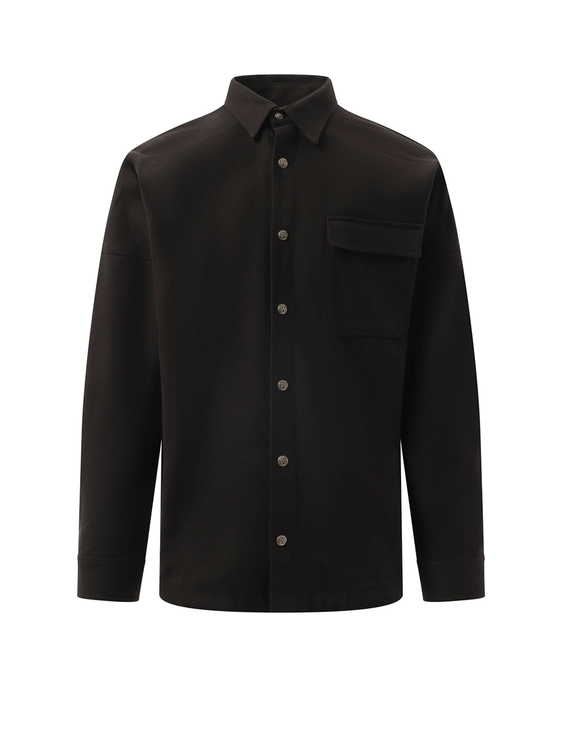 Classic Logo Overshirt in Black/Off White - Image 2