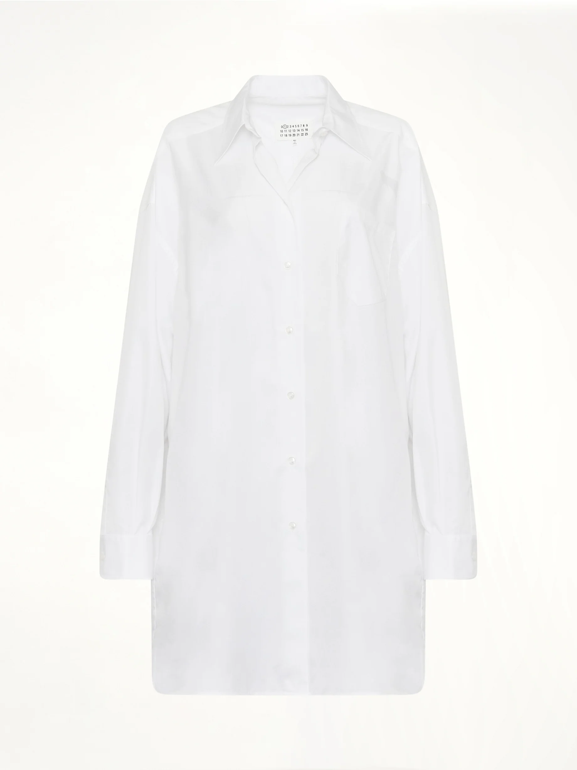 Oversize Cotton Shirt Dress in White