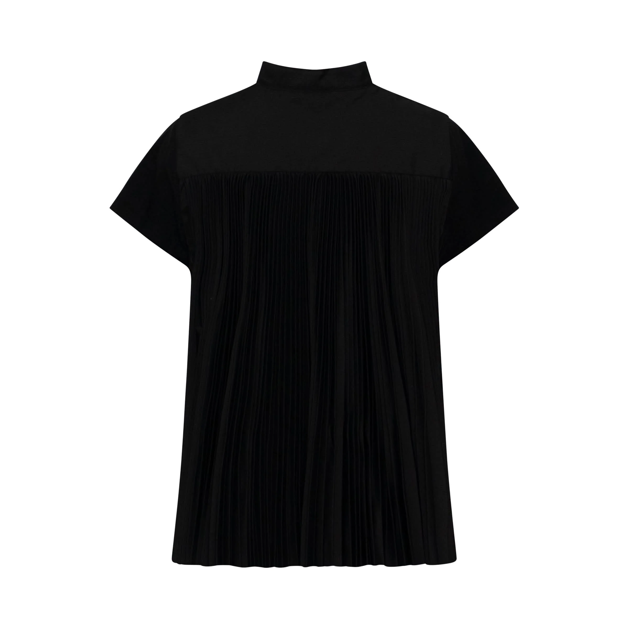 Classic Pleated Back T-Shirt in Black - Image 4