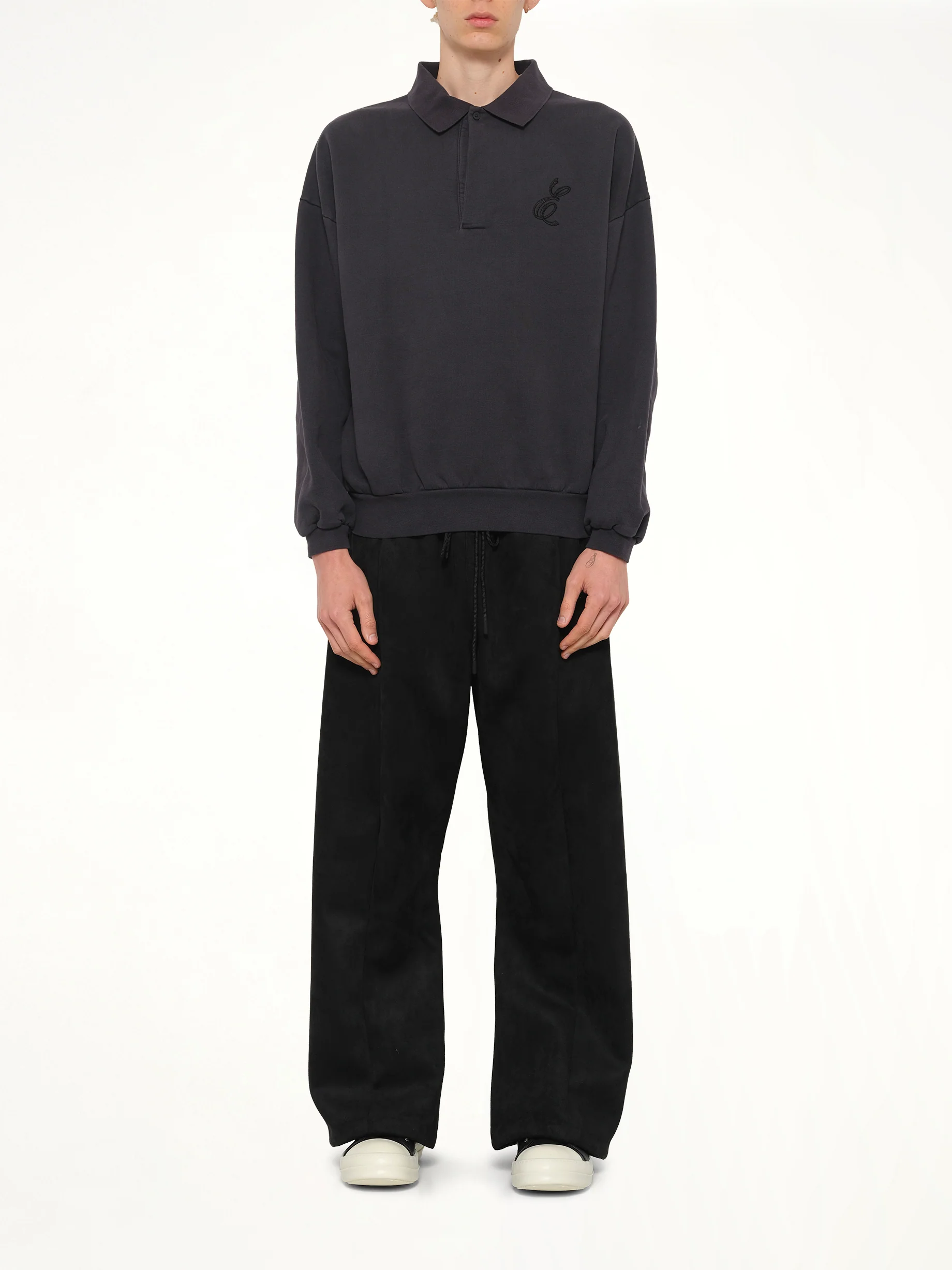 Classic Polo Sweatshirt in Vintage Black - Image 7