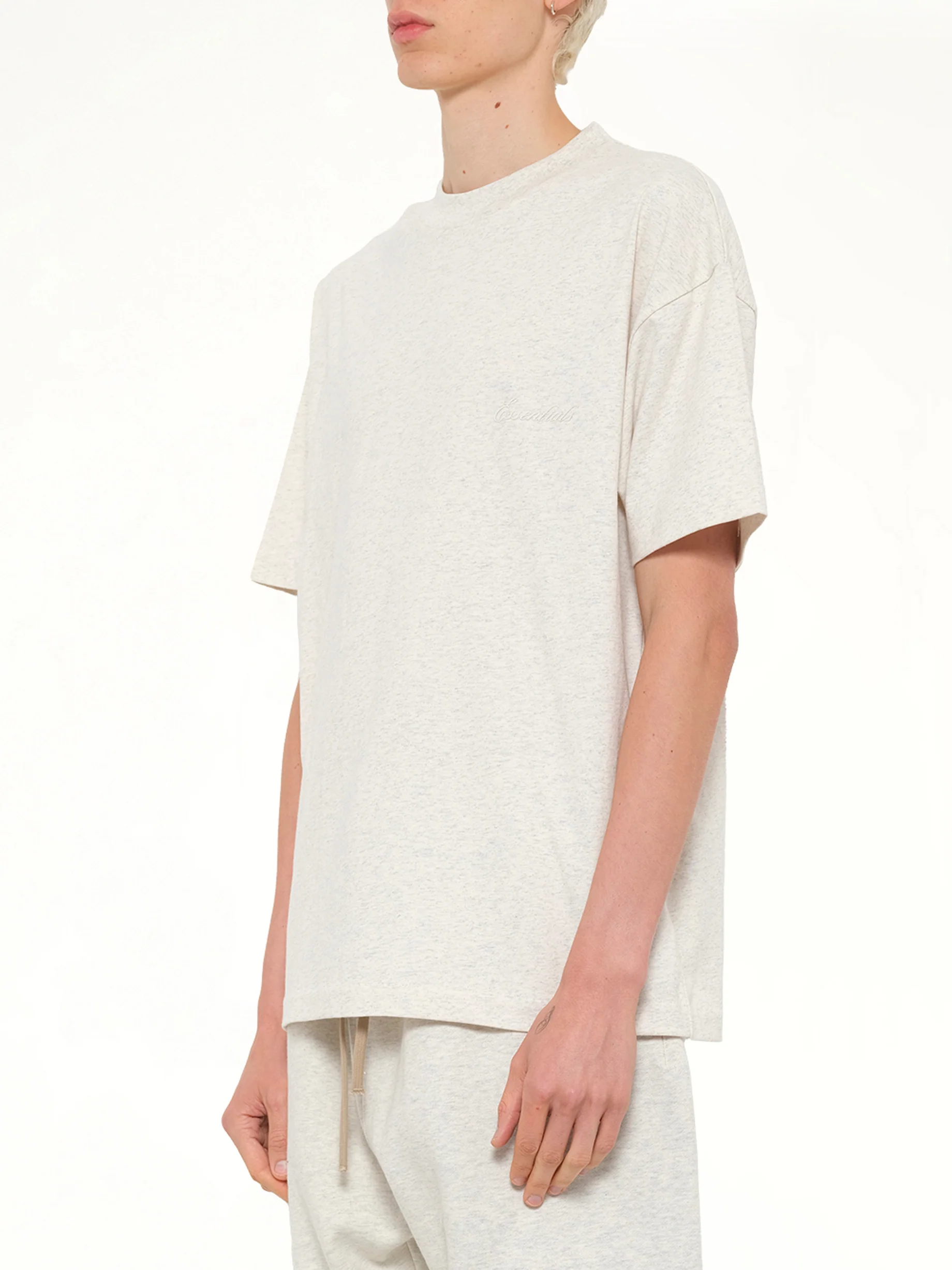 Classic Short Sleeve T-Shirt in Oatmeal Heather - Image 3