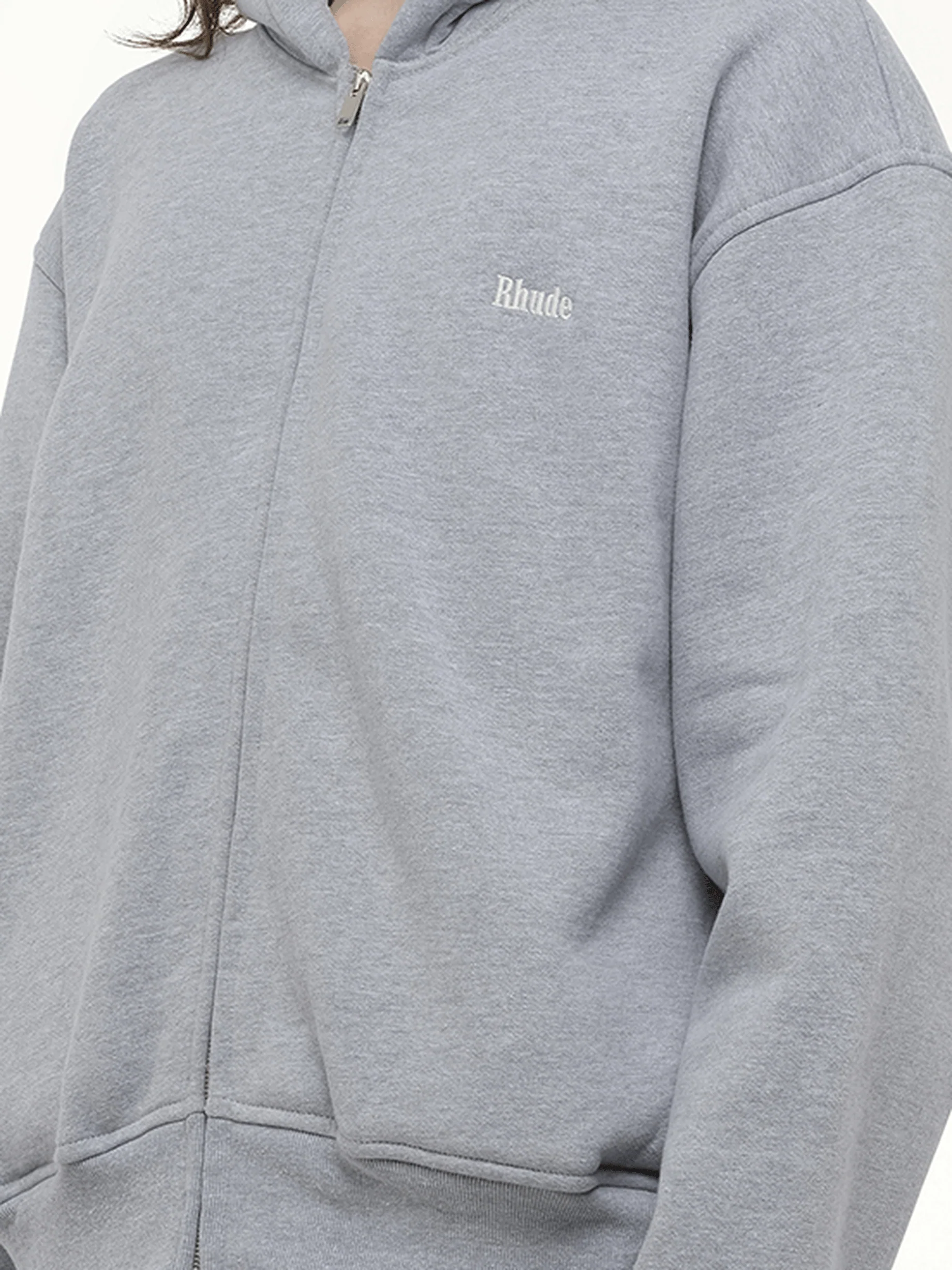 Classique Full-Zip Hoodie in Heather Gray - Image 3