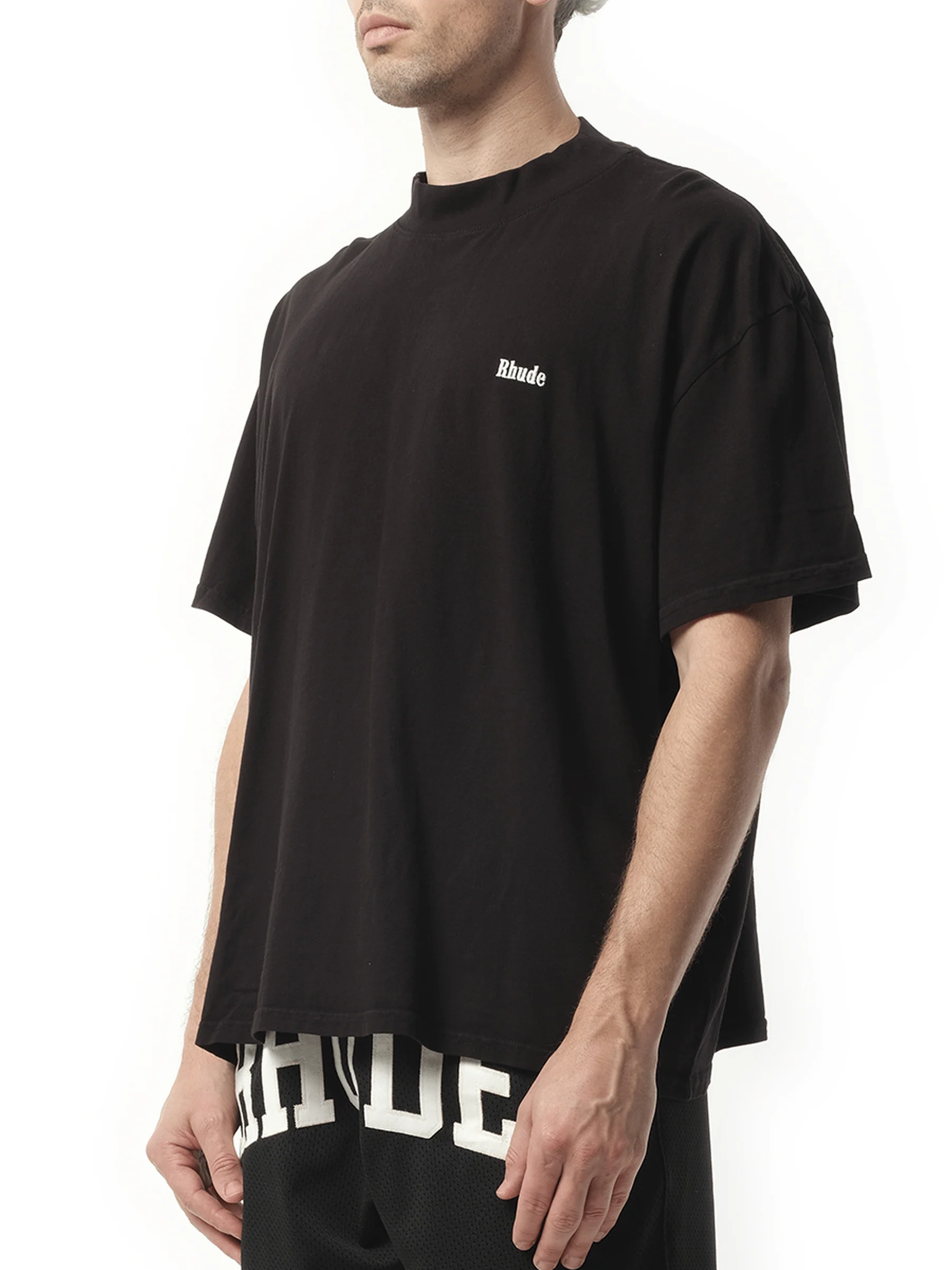 Classique Mock Neck T-Shirt in Black - Image 5