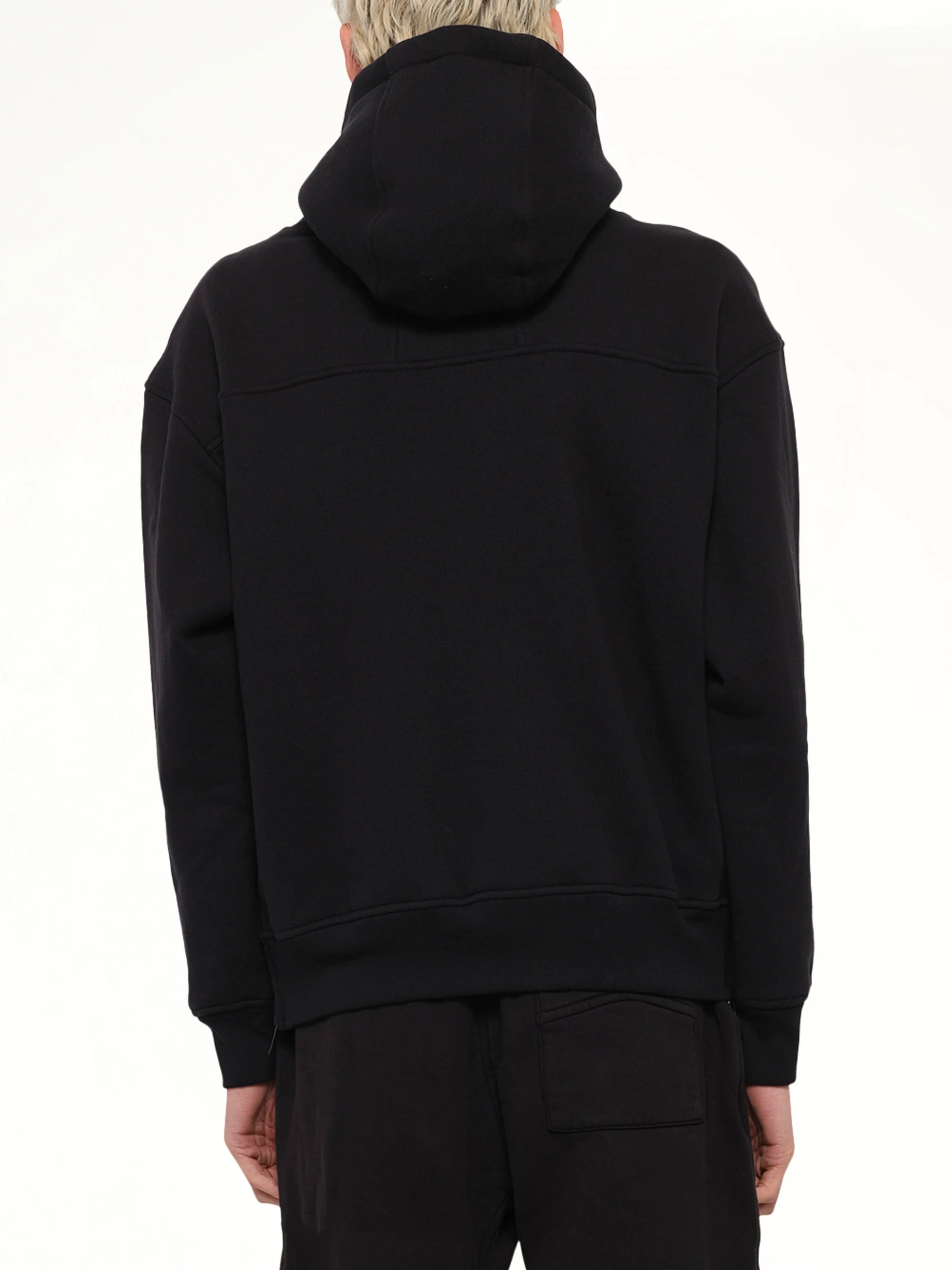 Classique Side Zip Pullover Hoodie in Black/White - Image 5