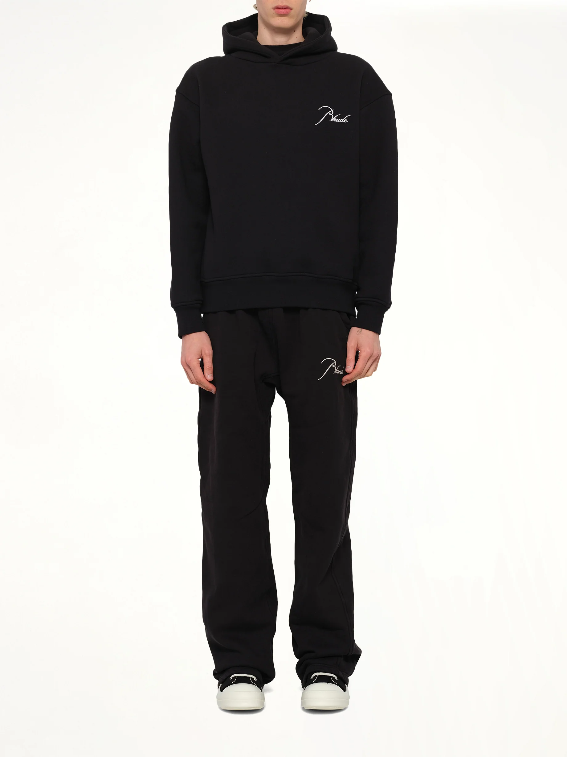 Classique Side Zip Pullover Hoodie in Black/White - Image 7