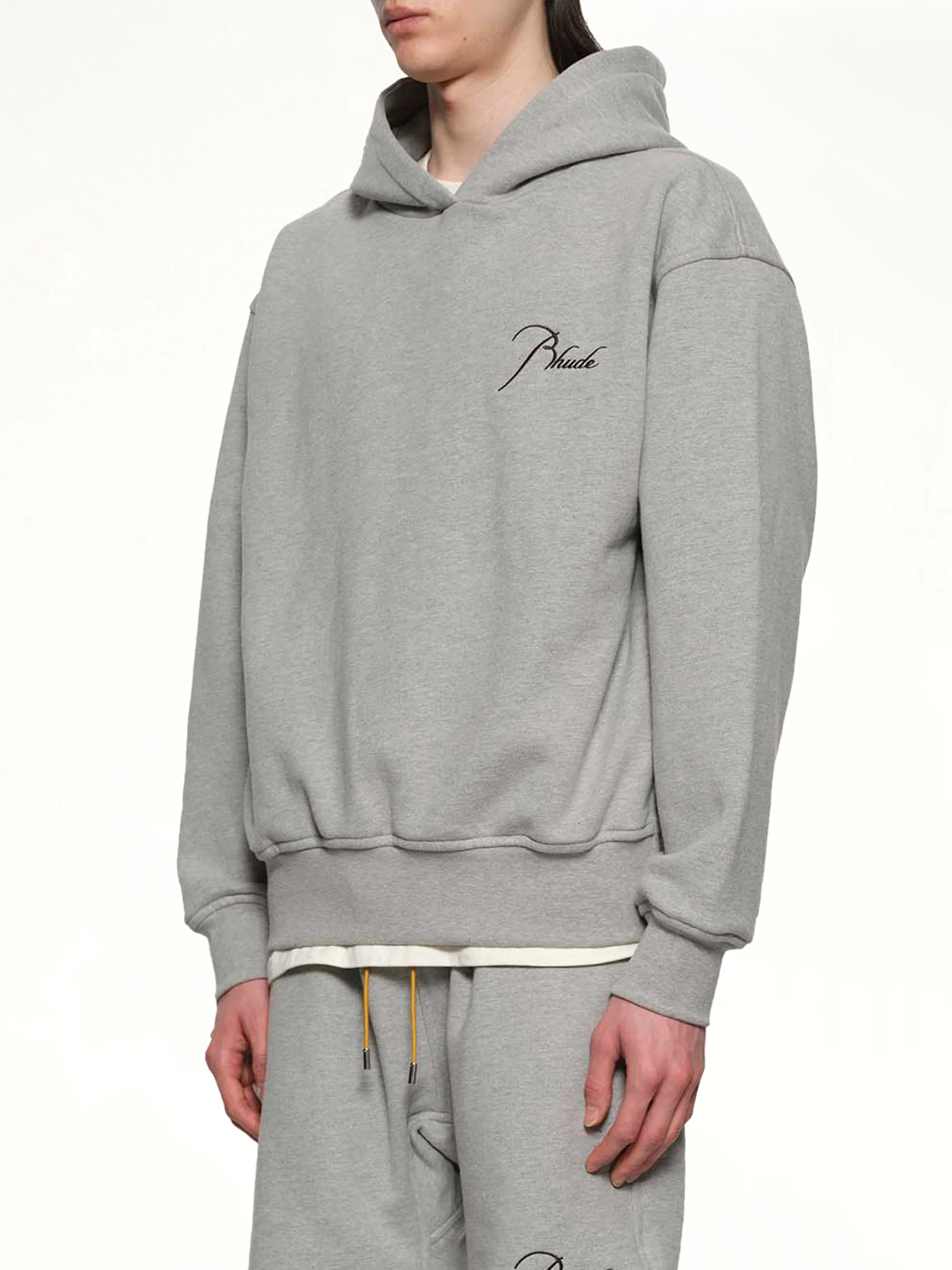 Classique Side Zip Pullover Hoodie in Heather Grey/Black - Image 3