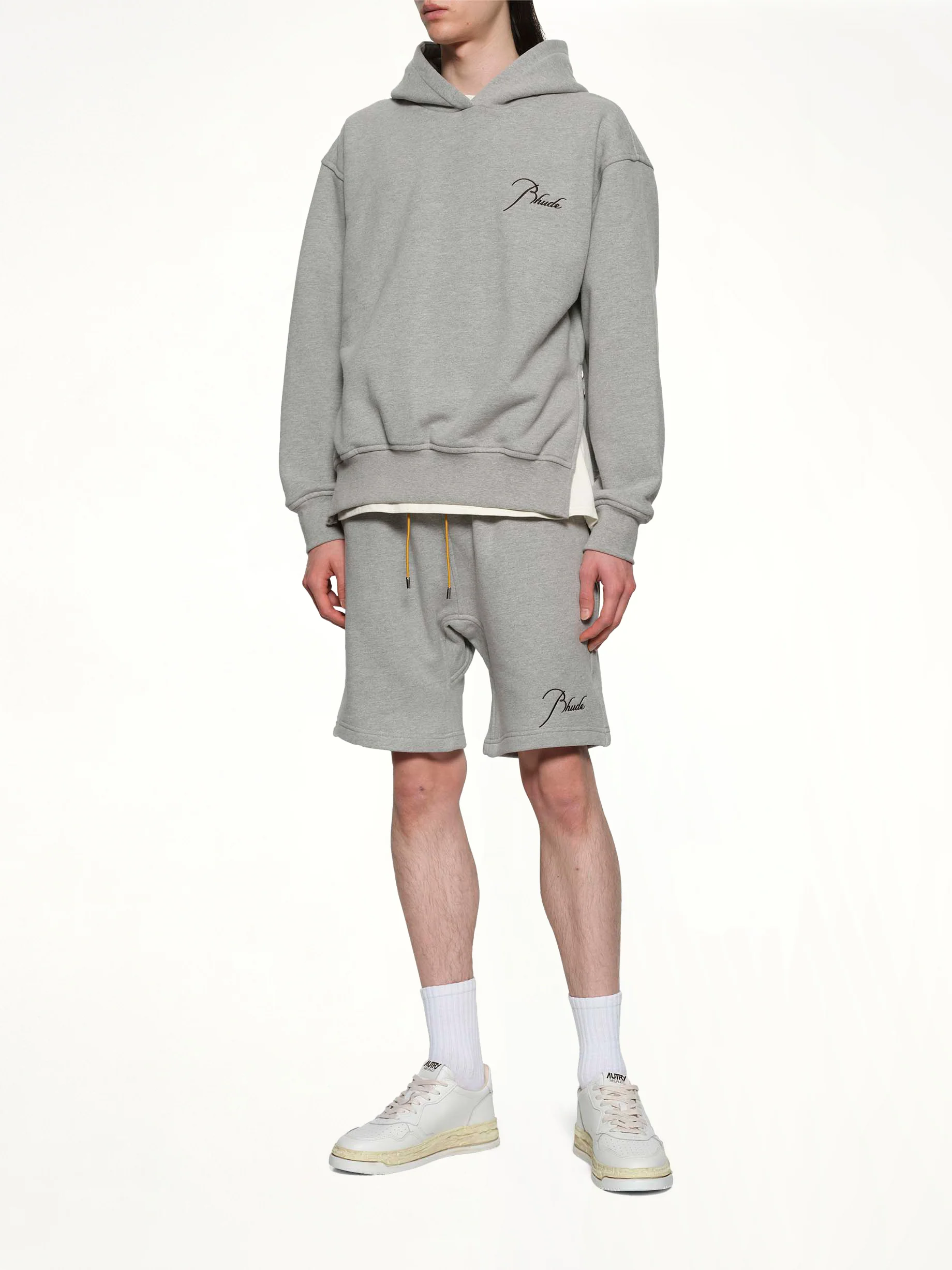 Classique Side Zip Pullover Hoodie in Heather Grey/Black - Image 4
